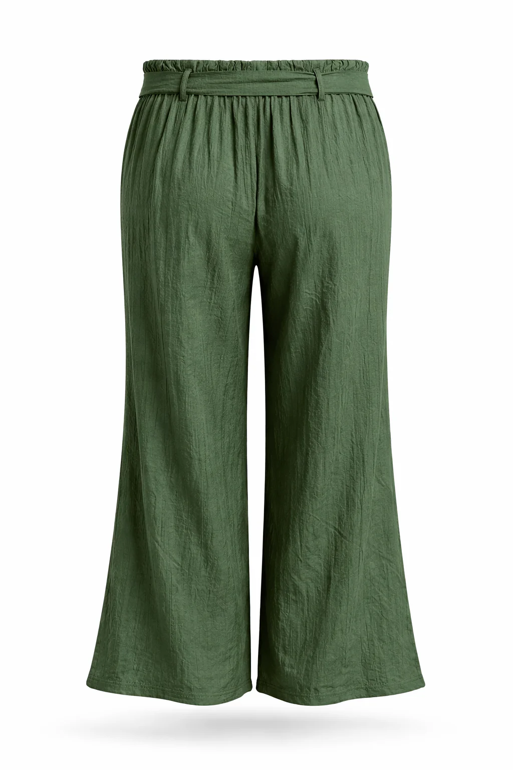 Wijde broek van effen viscose met geplooid effect - Image 8