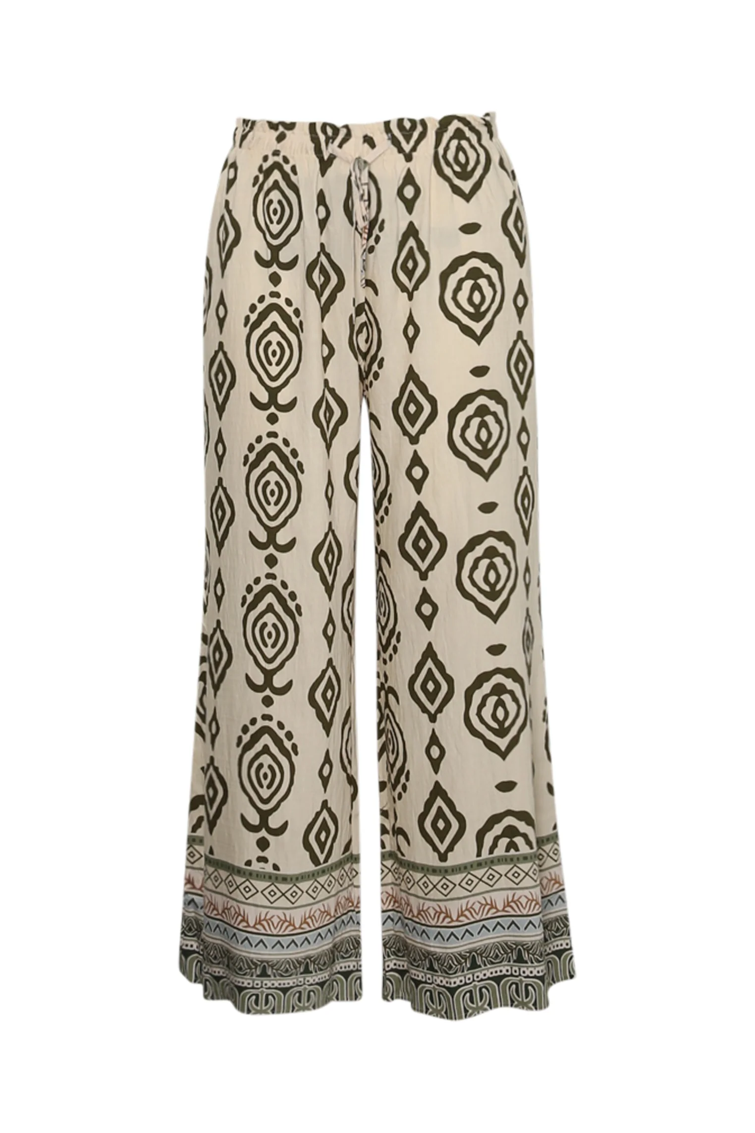 Wijde broek met tweekleurige etnische print - Image 10