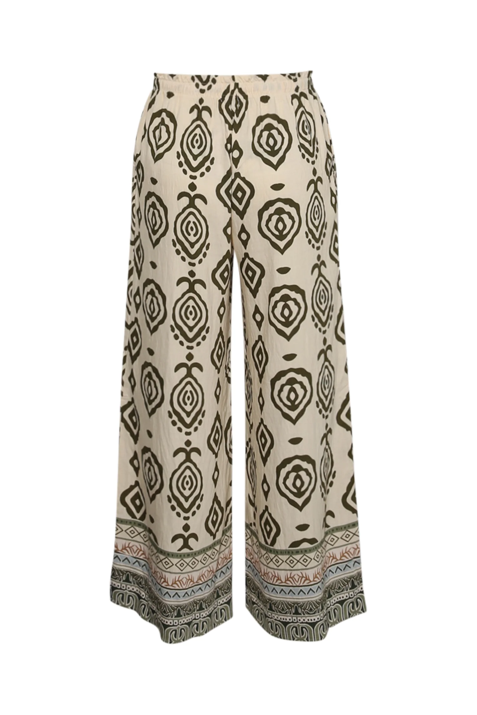 Wijde broek met tweekleurige etnische print - Image 11