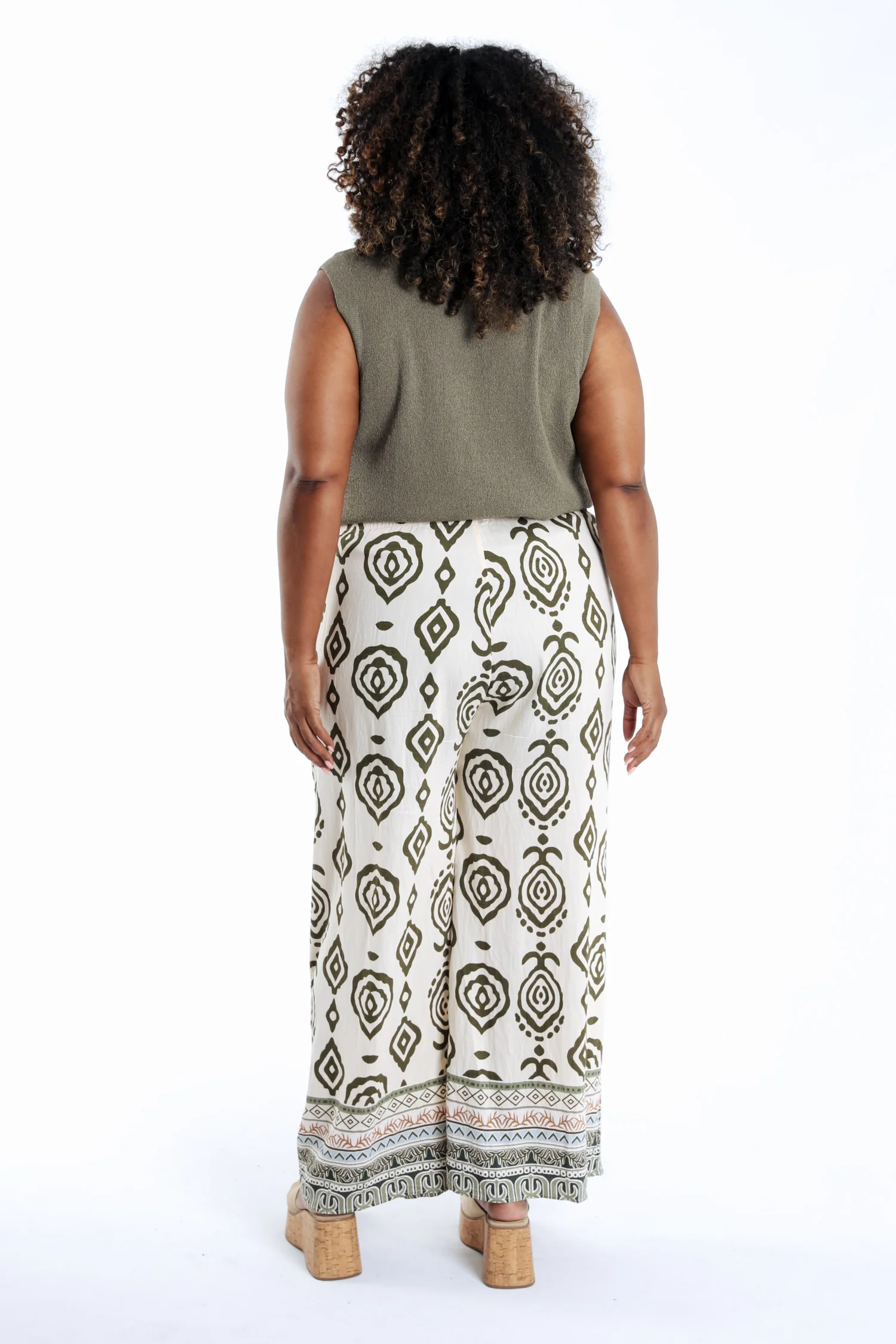 Wijde broek met tweekleurige etnische print - Image 2