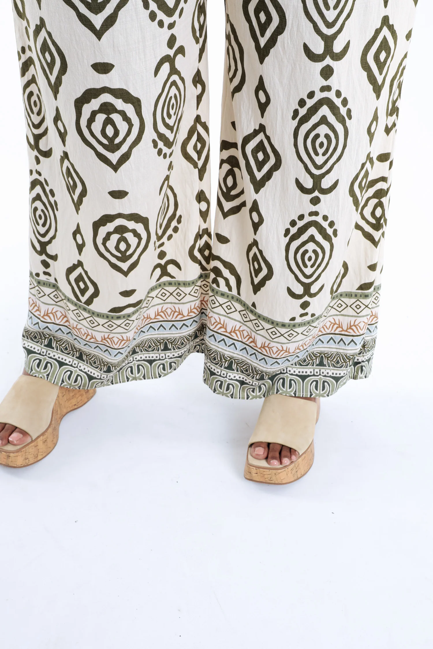 Wijde broek met tweekleurige etnische print - Image 4