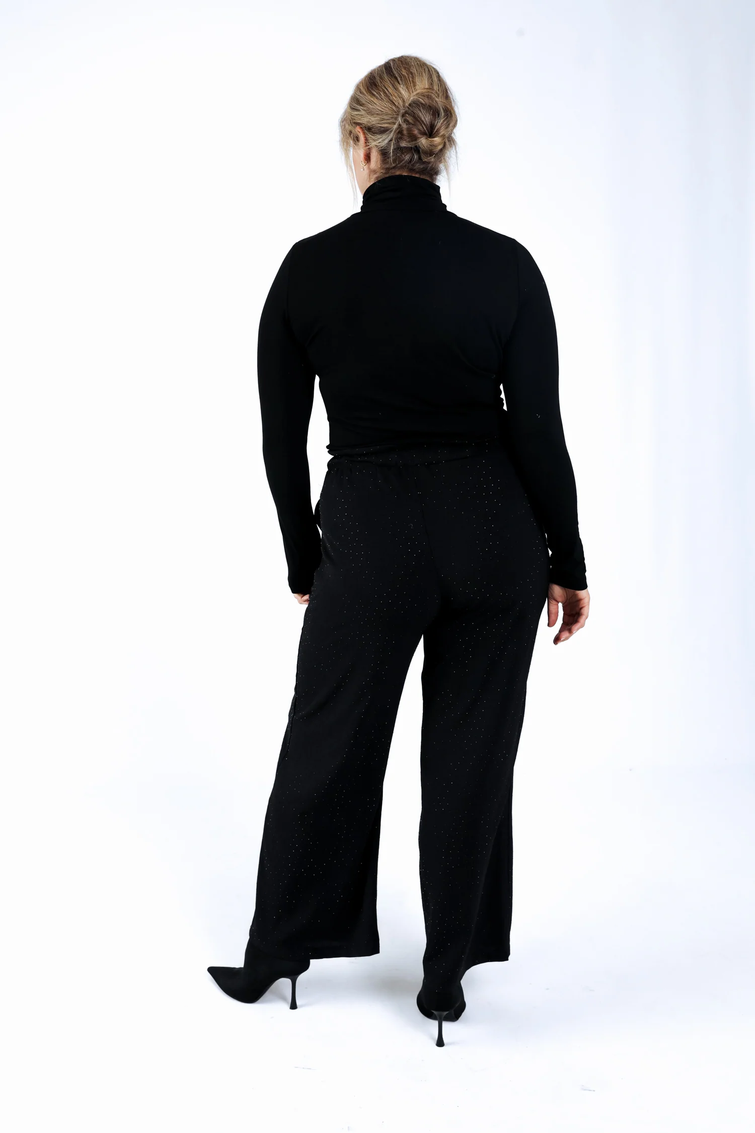 Effen wijde broek met ton-sur-ton strass-steentjes - Image 2