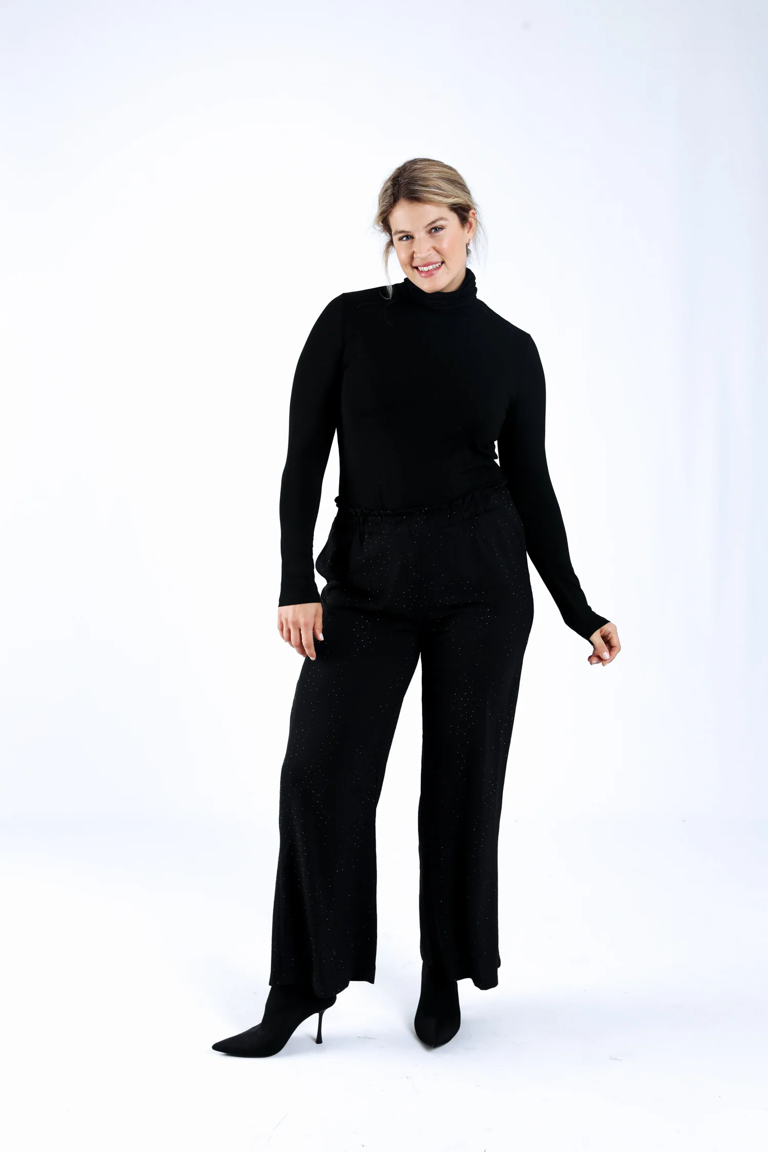 Effen wijde broek met ton-sur-ton strass-steentjes - Image 5