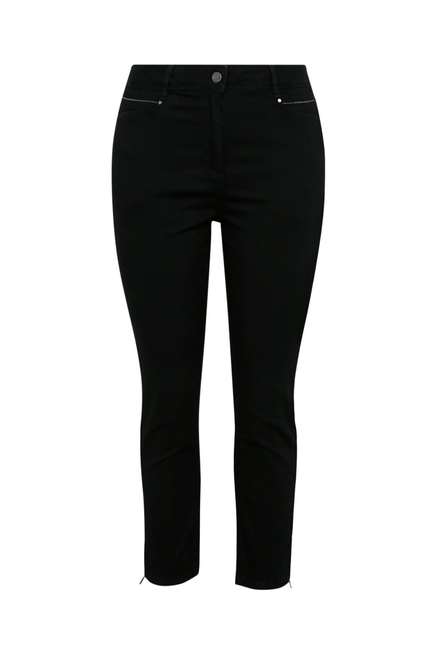 Slim, effen 7/8-broek 'Louise' met rits onderaan de benen - Image 10