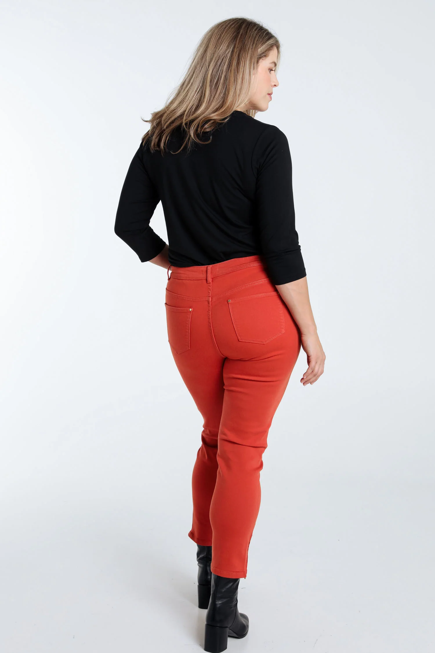 Slim, effen 7/8-broek 'Louise' met rits onderaan de benen - Image 13