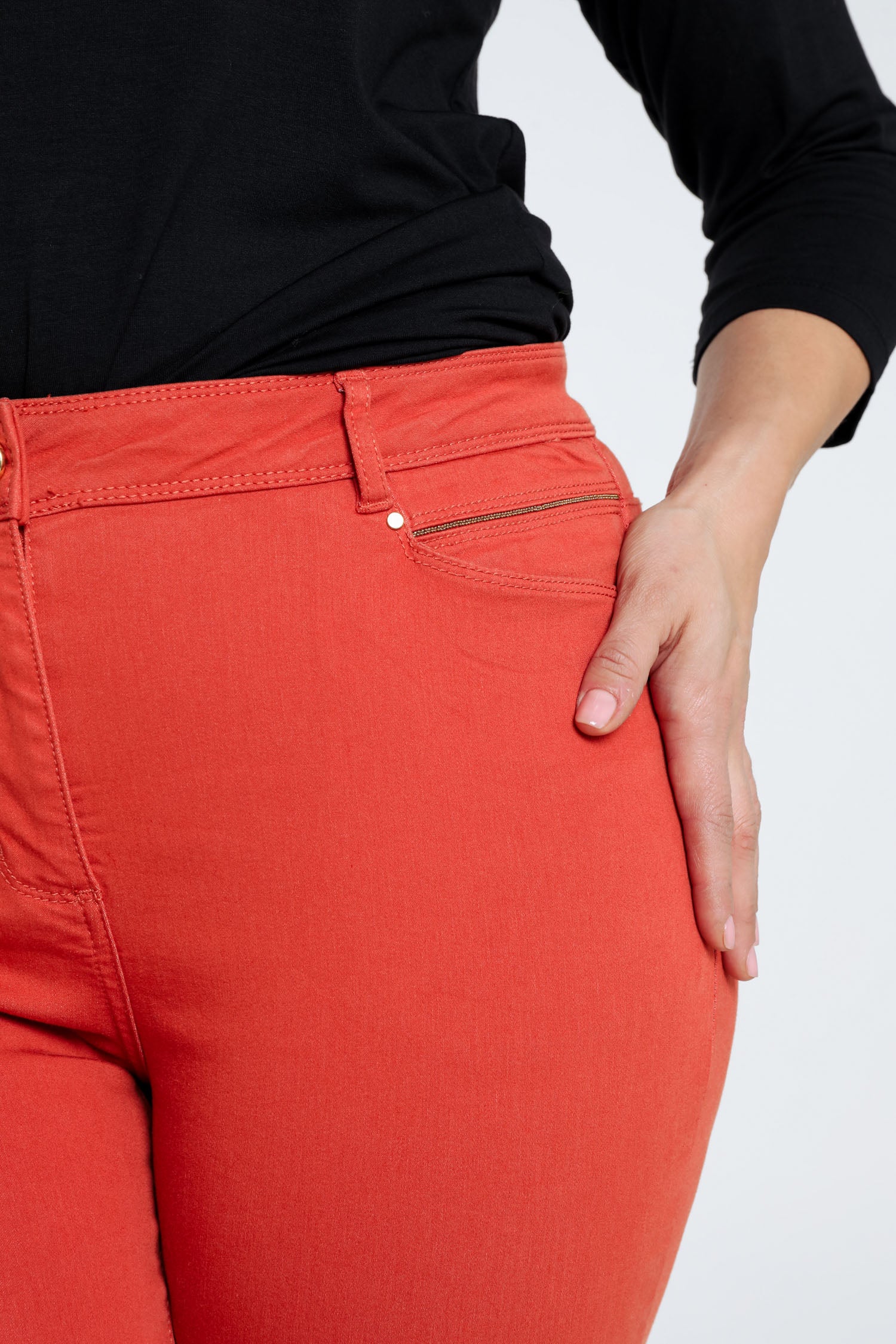 Slim, effen 7/8-broek 'Louise' met rits onderaan de benen - Image 14