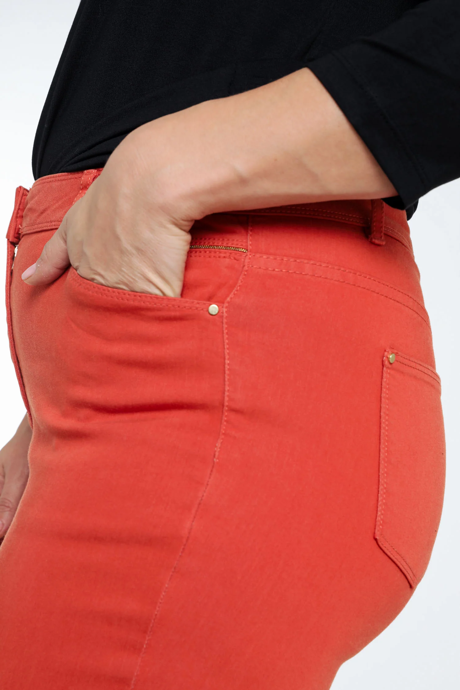 Slim, effen 7/8-broek 'Louise' met rits onderaan de benen - Image 15