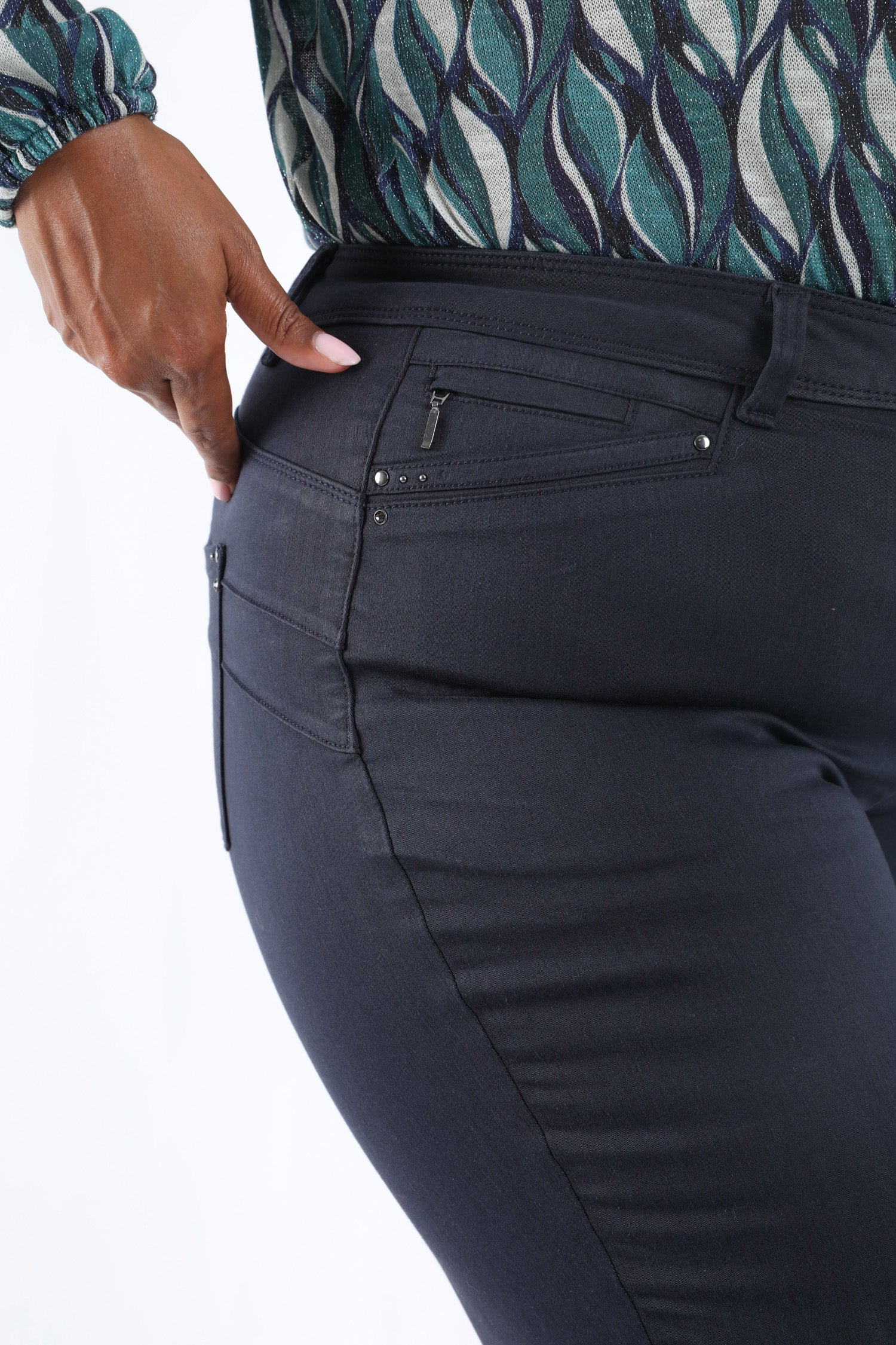 Effen slim fit 7/8 broek Louise - Image 4