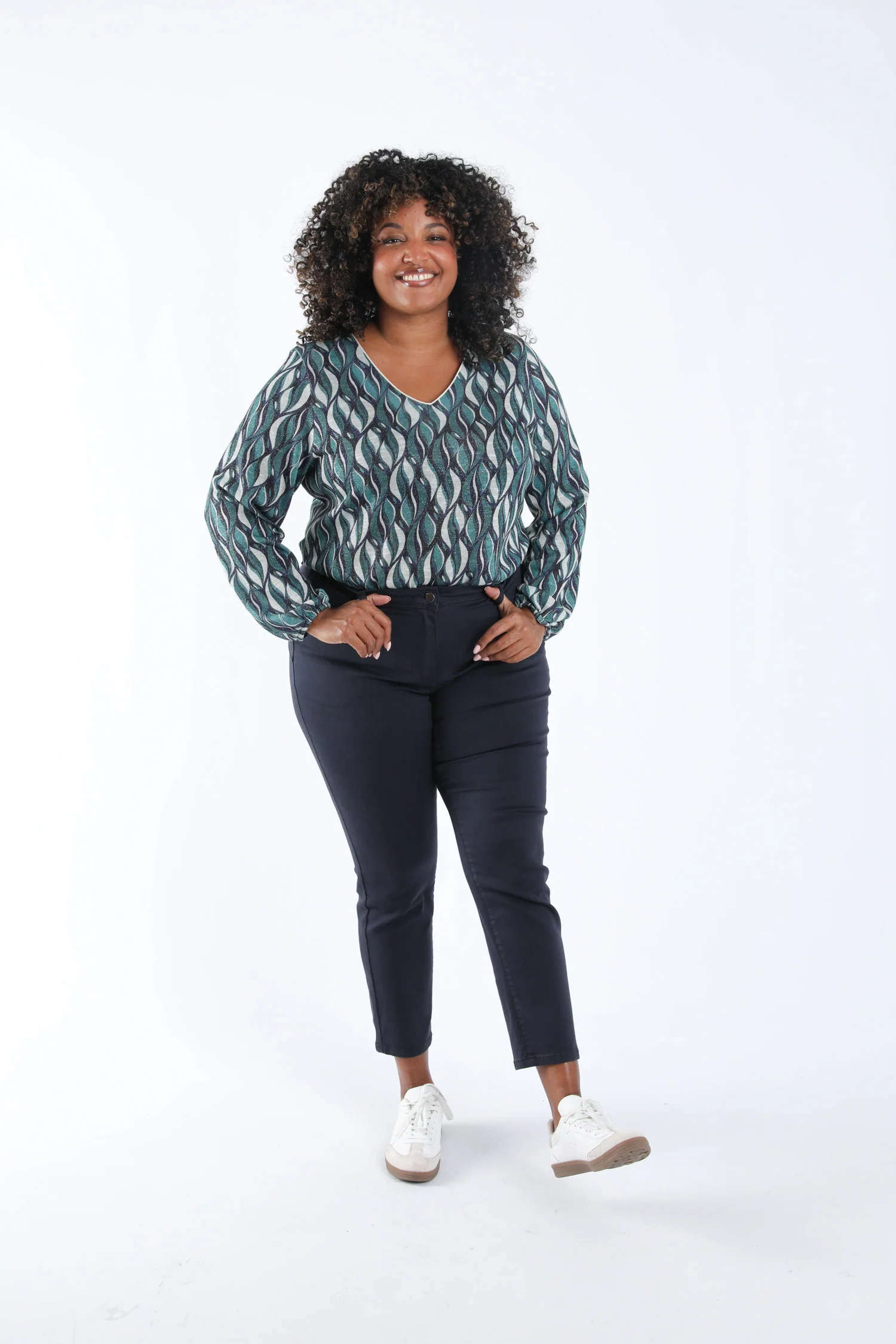 Effen slim fit 7/8 broek Louise - Image 6
