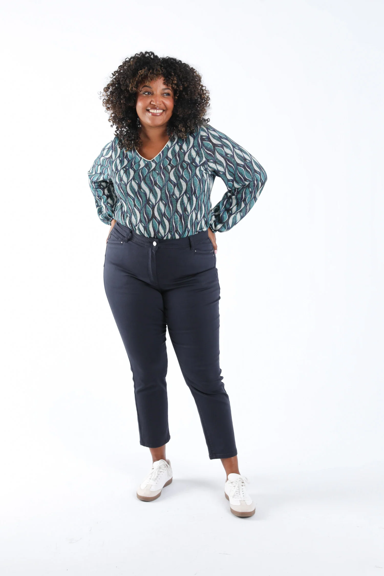 Effen slim fit 7/8 broek Louise - Image 7