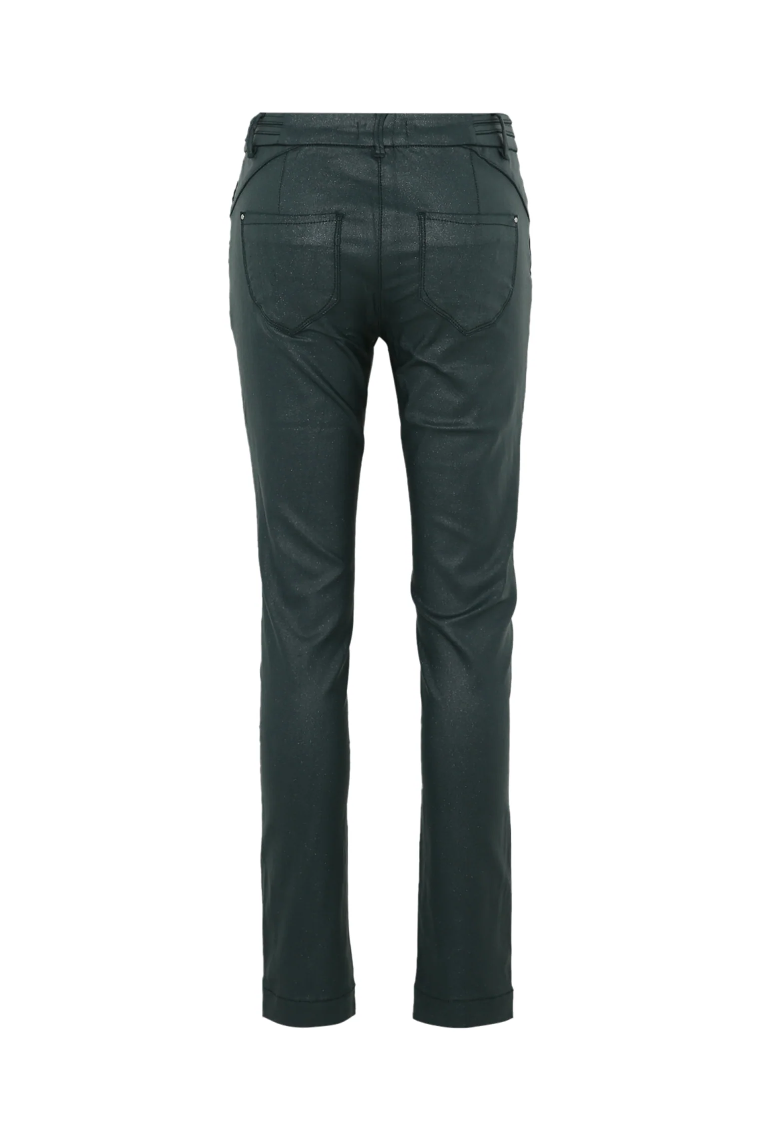 Effen slim 7/8-broek in viscose met metallic coating - Image 11