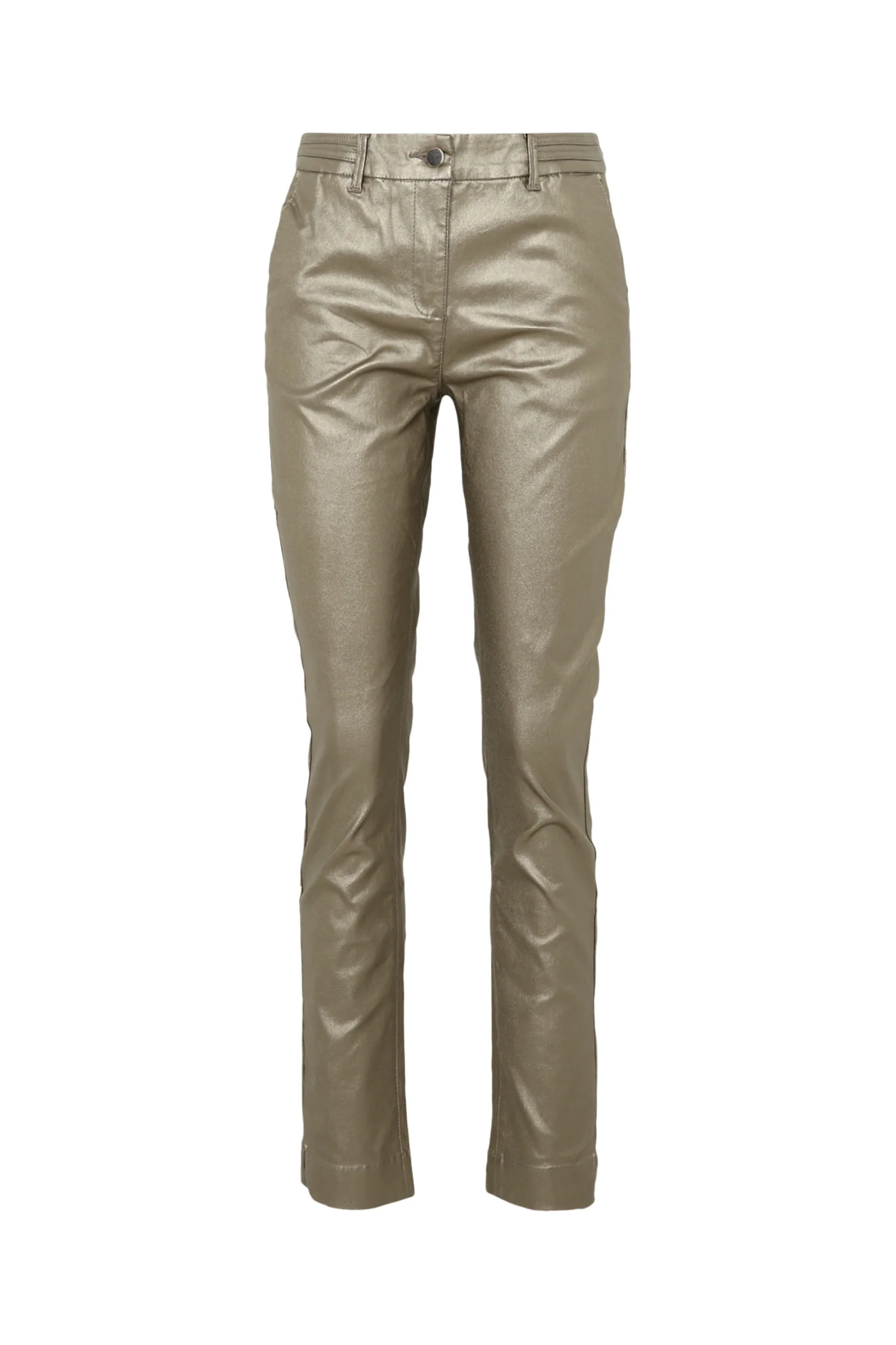 Effen slim 7/8-broek in viscose met metallic coating - Image 21