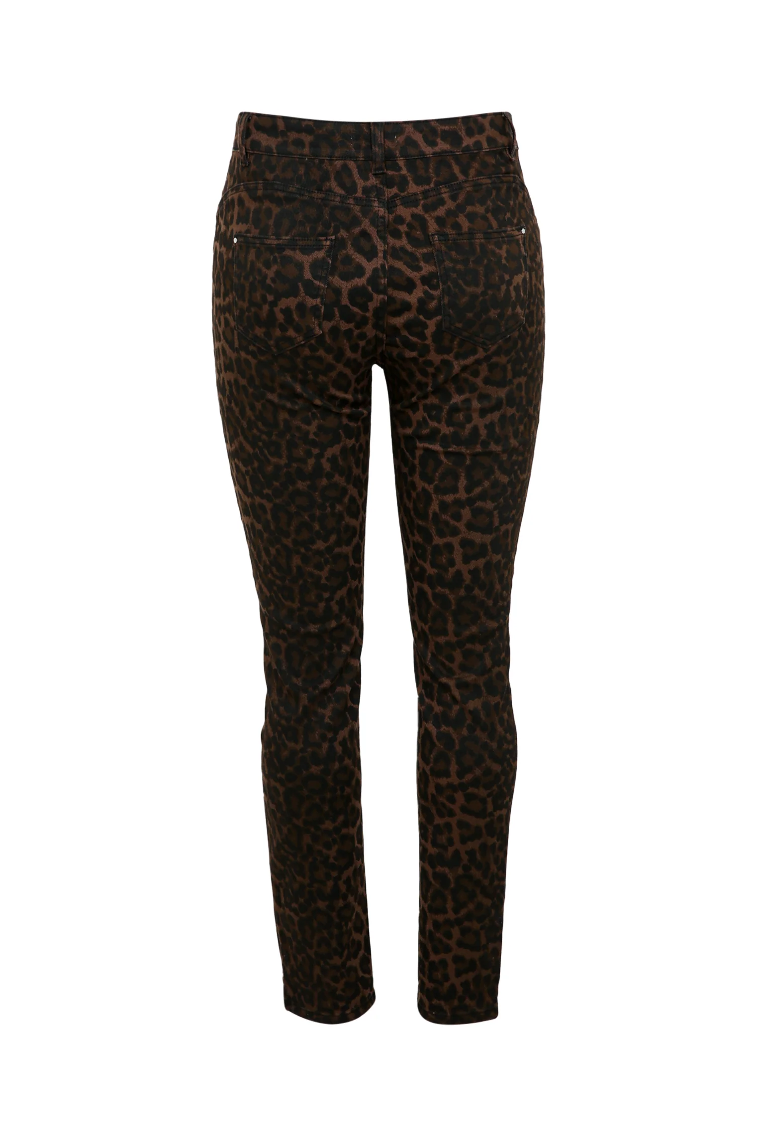 Effen slim jeans met luipaardmotief en 5 zakken - Image 11