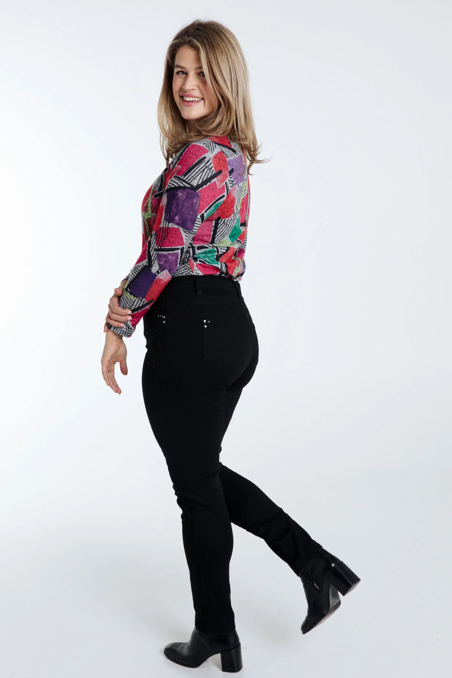 Slim broek 'Louise' L32 met strass - Image 24