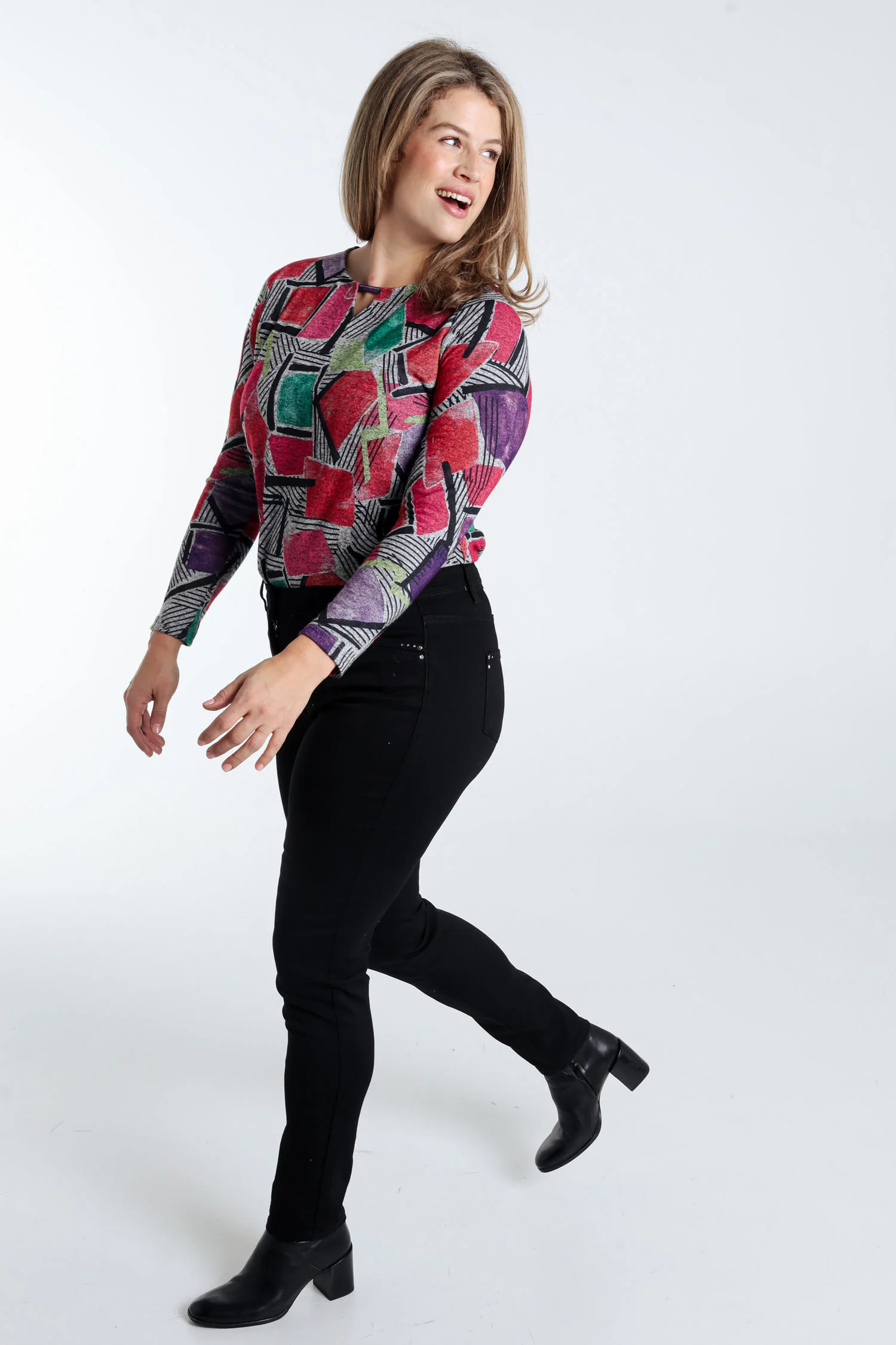 Slim broek 'Louise' L32 met strass - Image 31
