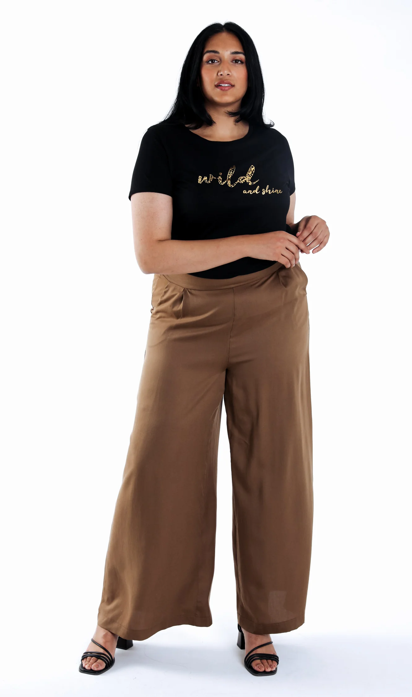Effen tencel broek met wijde pijpen - Image 5