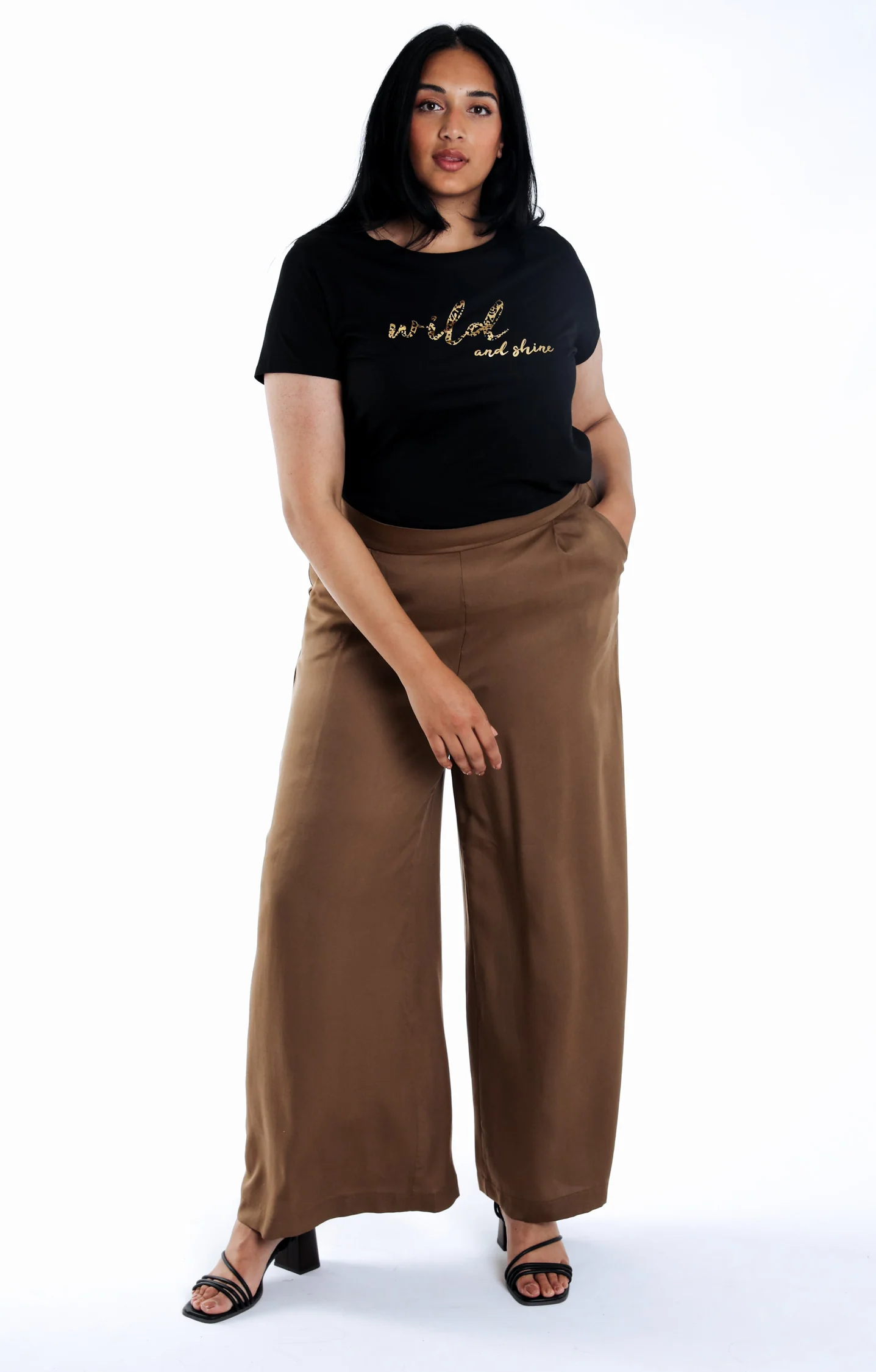 Effen tencel broek met wijde pijpen - Image 6