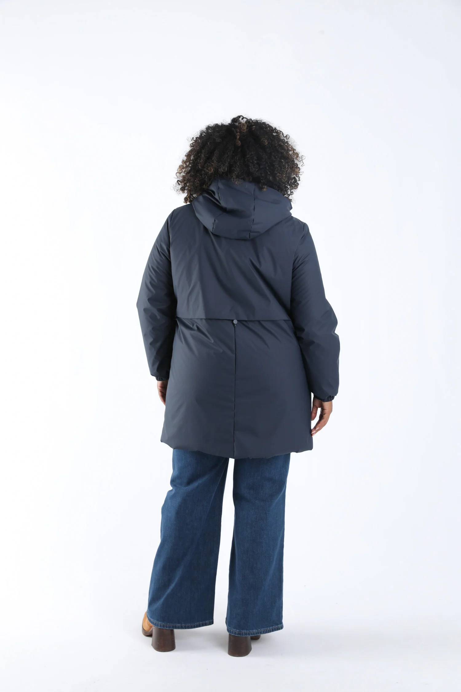 Effen lichte midlange parka - Image 2