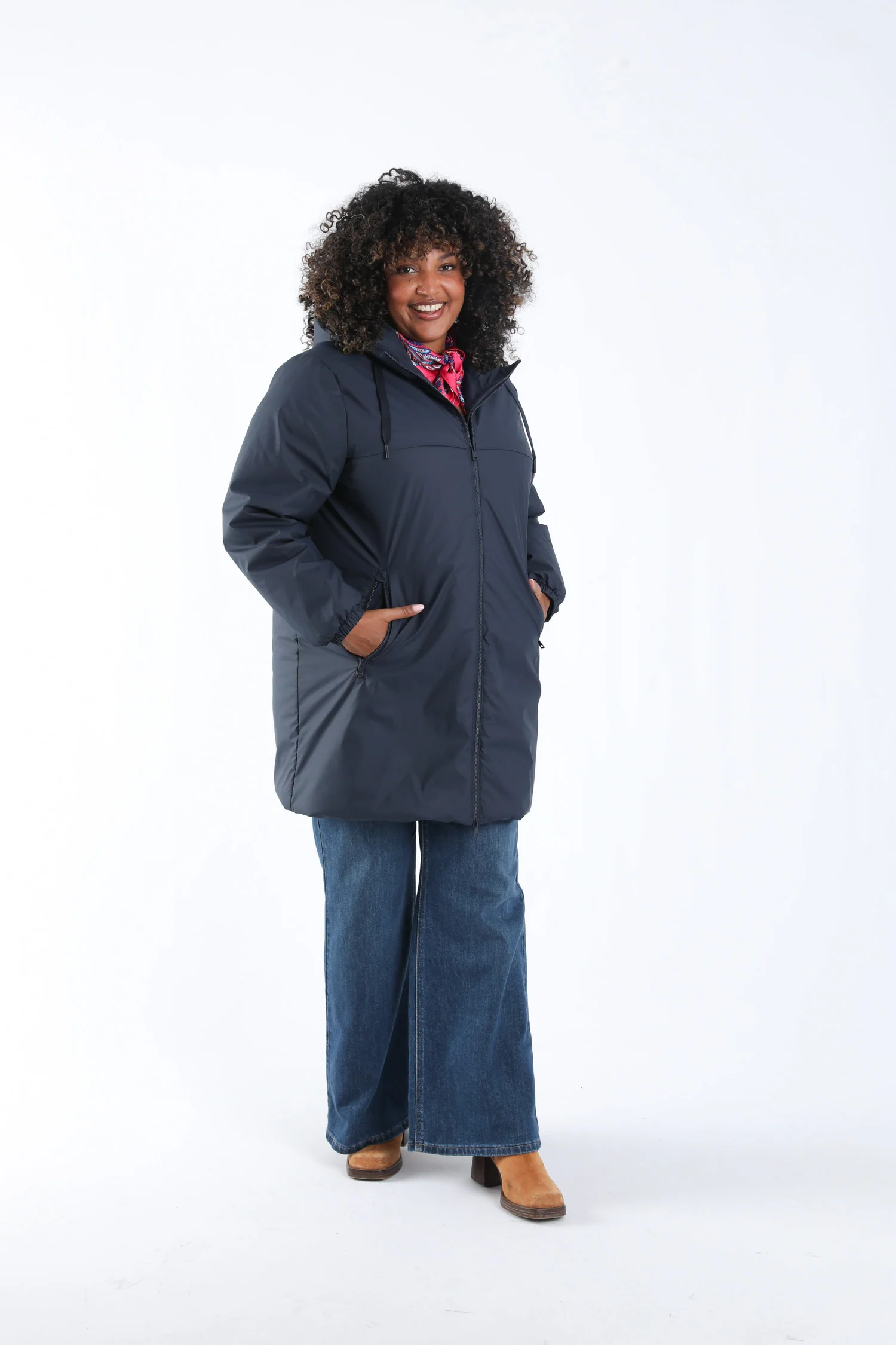 Effen lichte midlange parka - Image 9