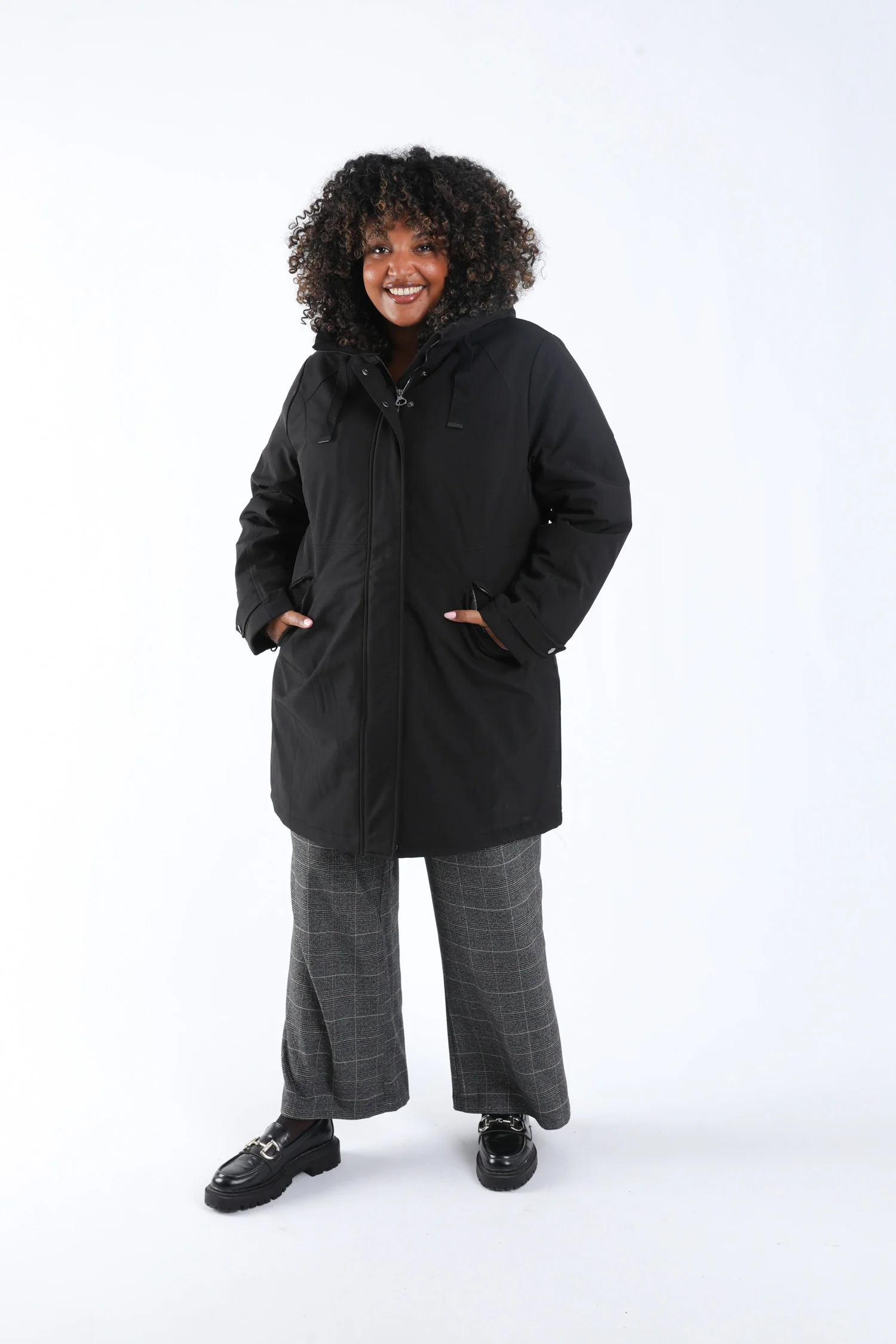 Effen parka met capuchon