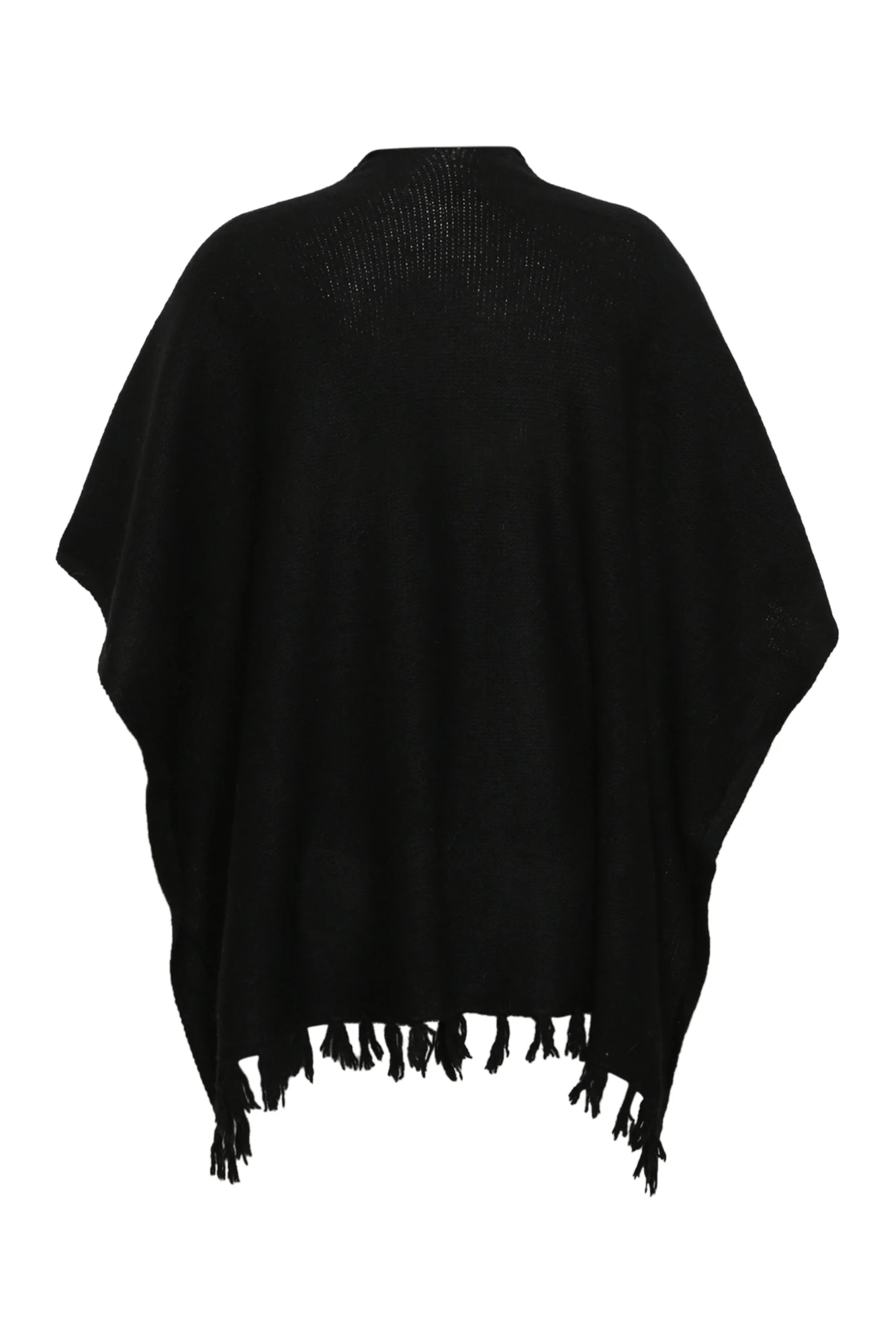Effen poncho met franjes - Image 4