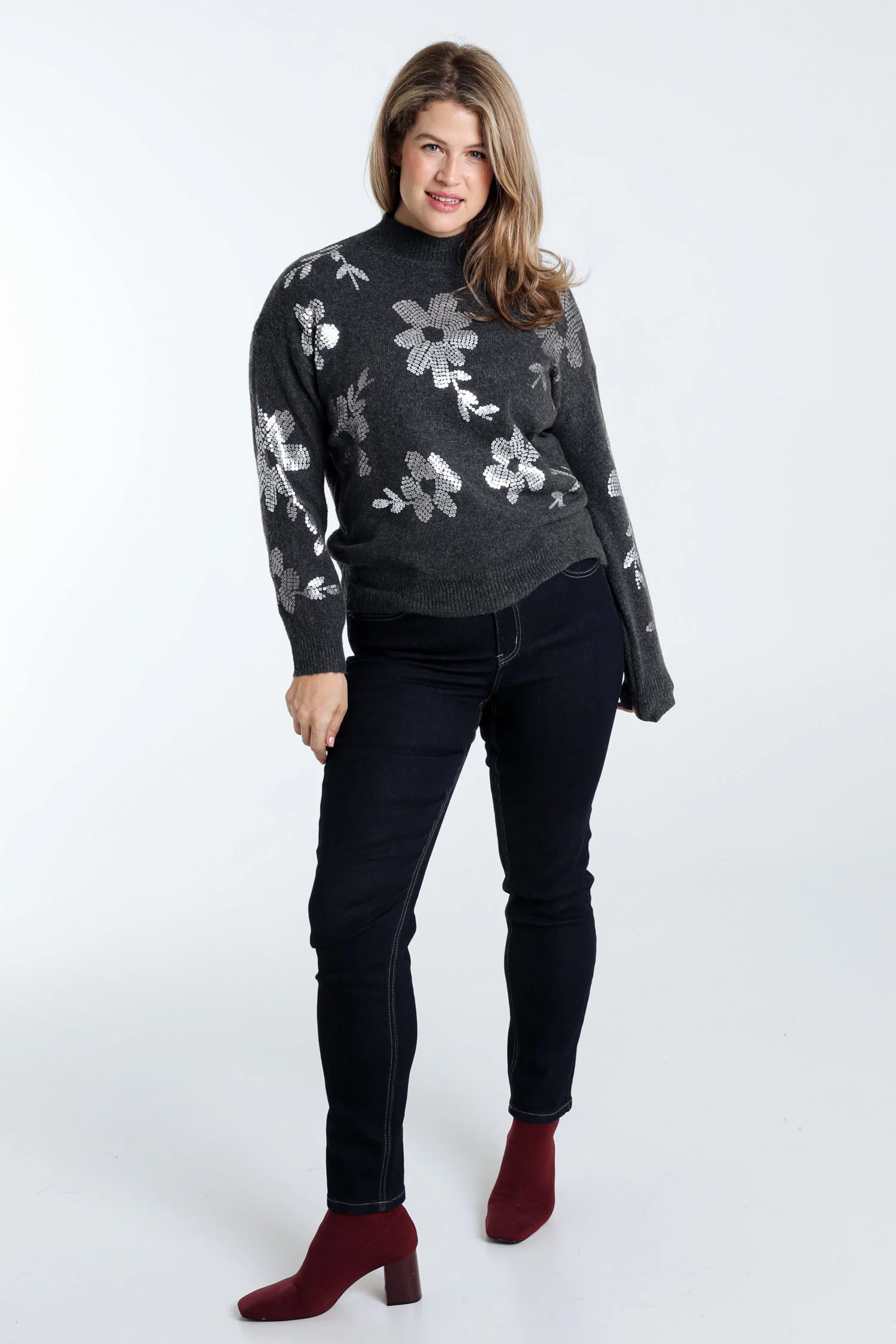 Trui met bloemenmotief en pailletten - Image 7