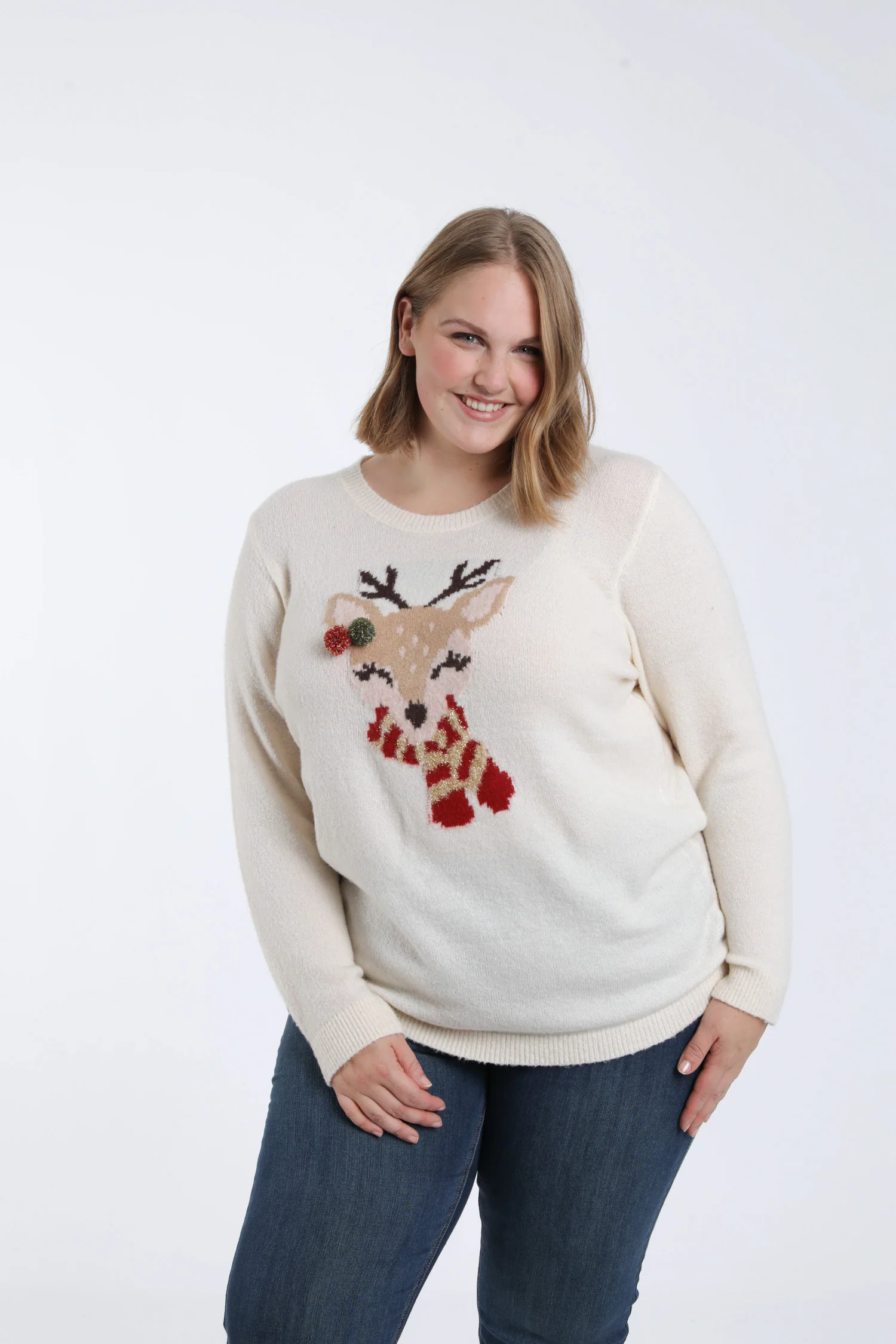 Kersttrui met hertendesign