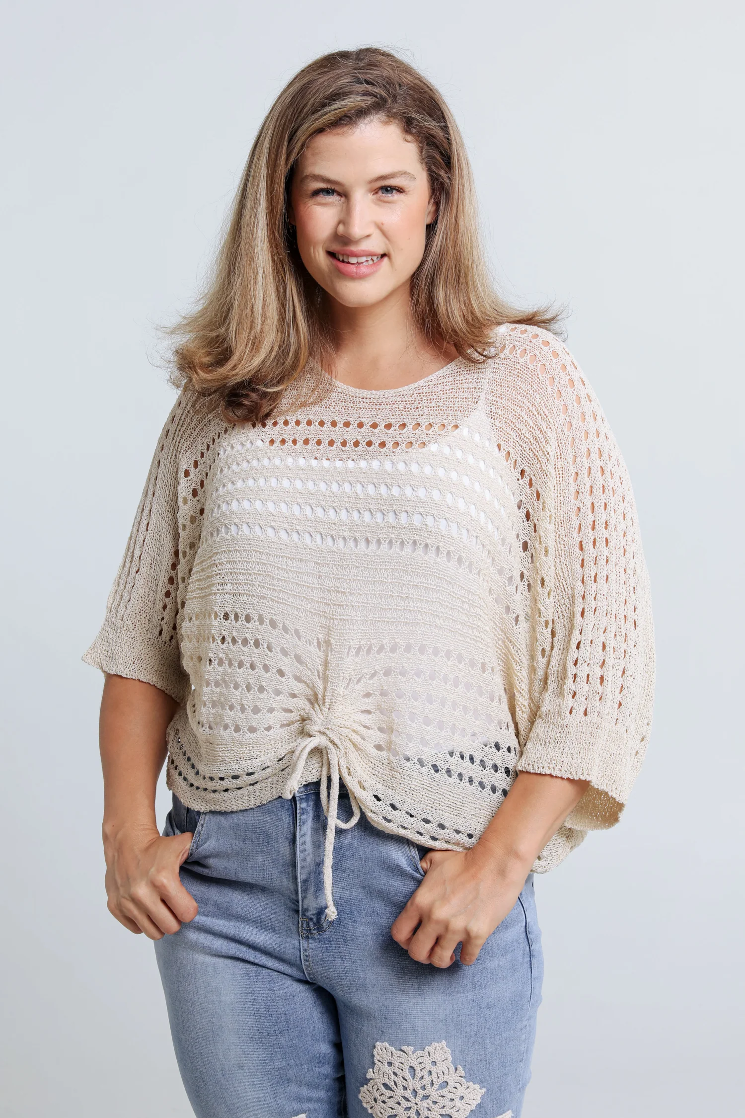 Korte, effen trui in viscose - Image 34