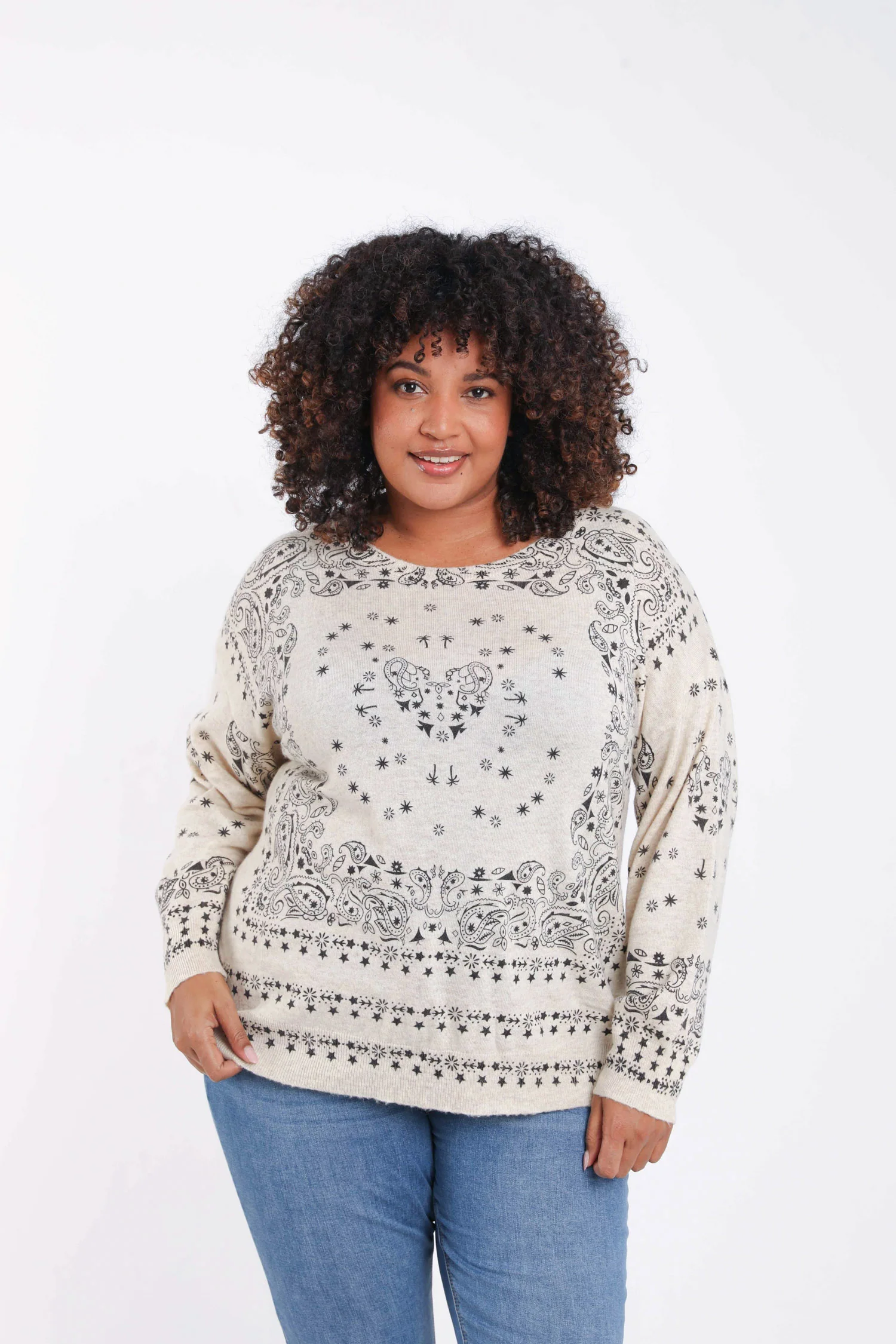 Trui met bandana-print