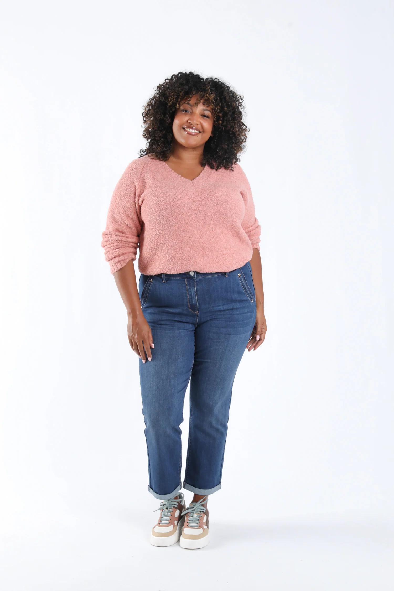 Effen bouclé trui - Image 7