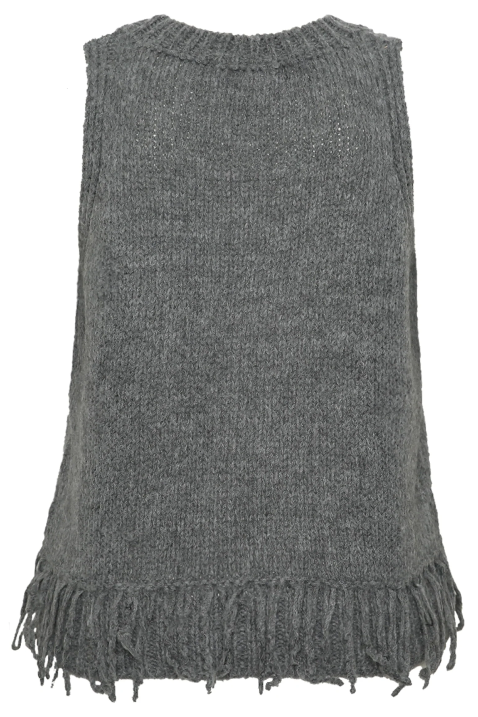 Effen mouwloze trui met franjes - Image 9