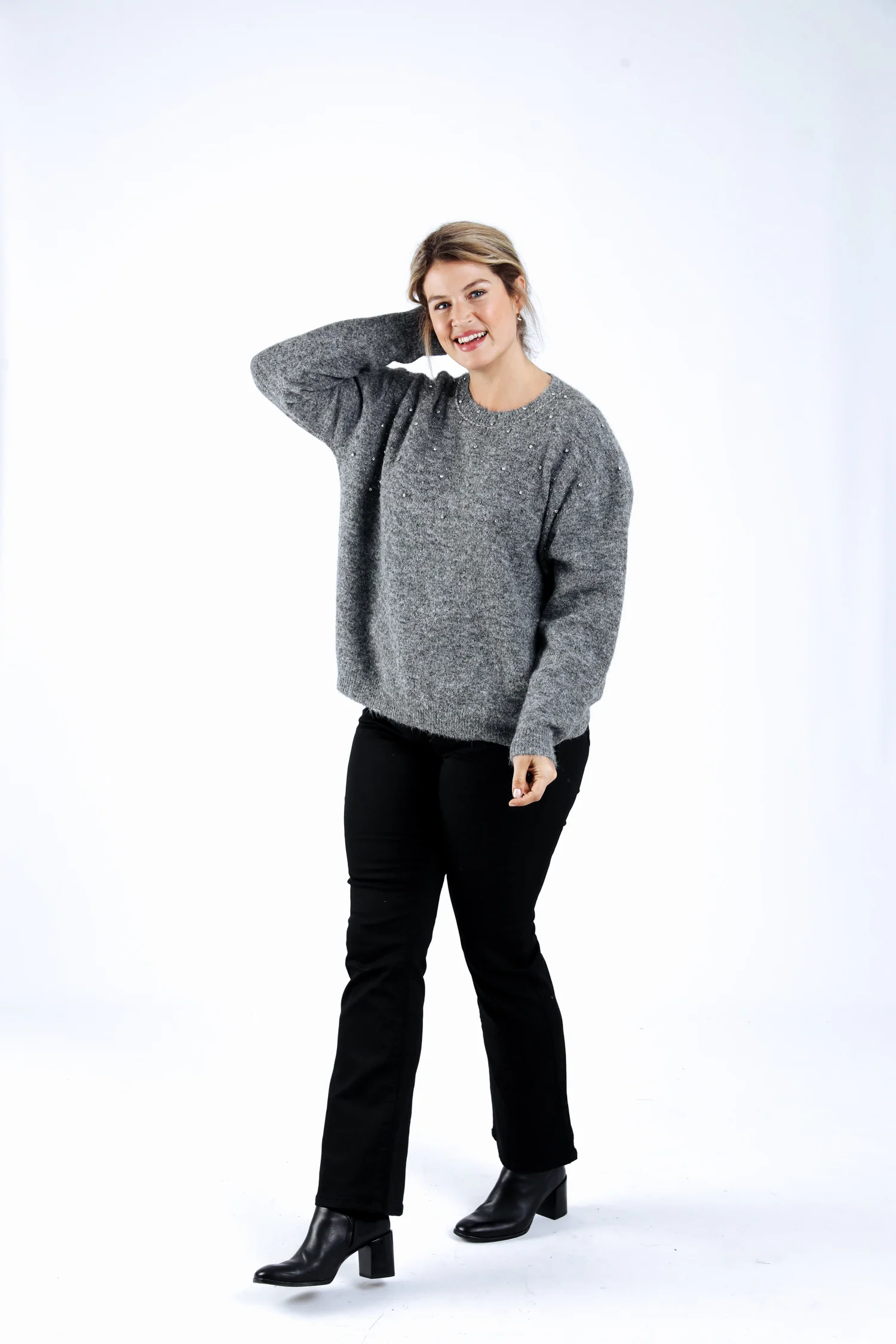 Effen trui met strassdetails - Image 5