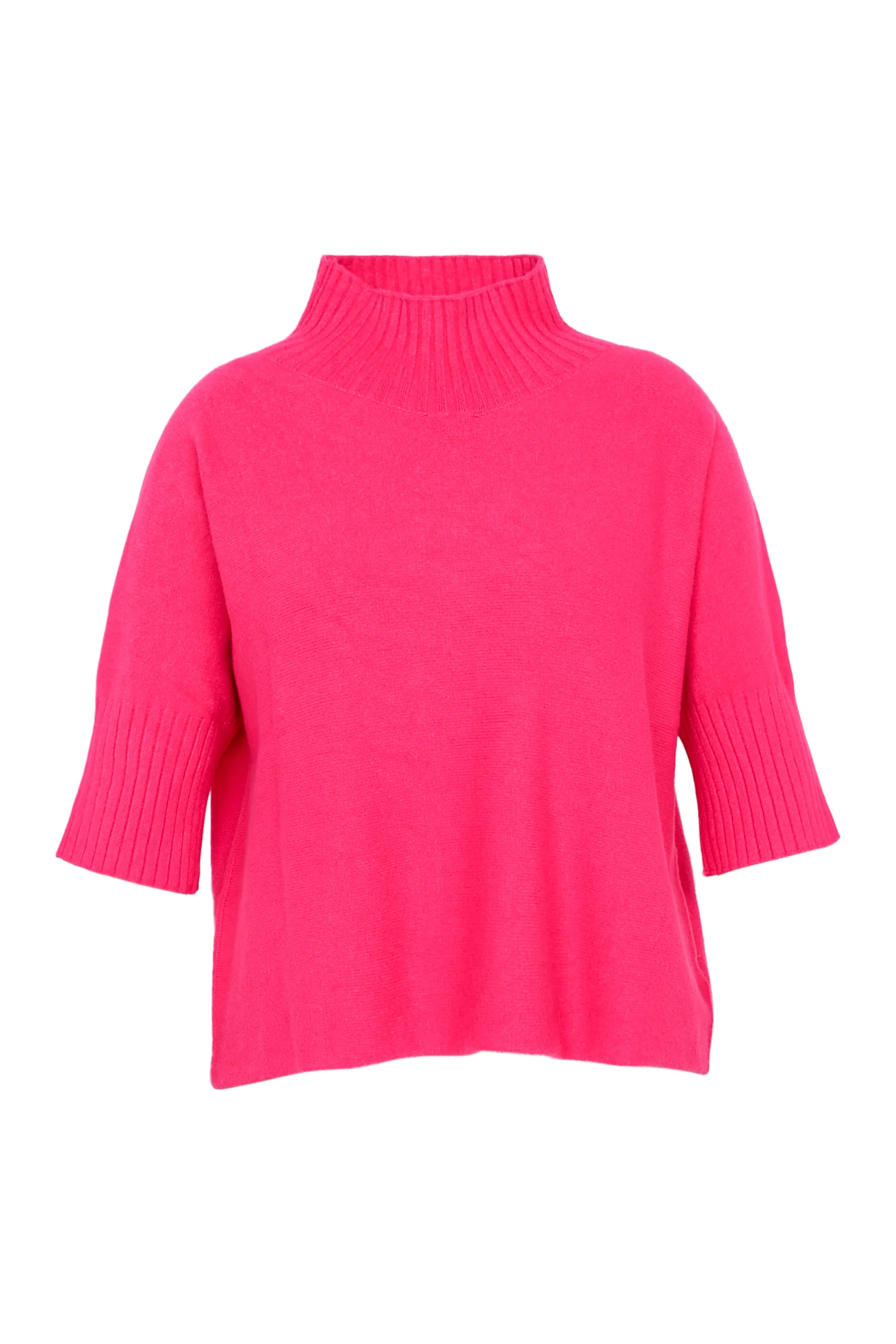 Lange, effen trui in viscose met boord onderaan - Image 10