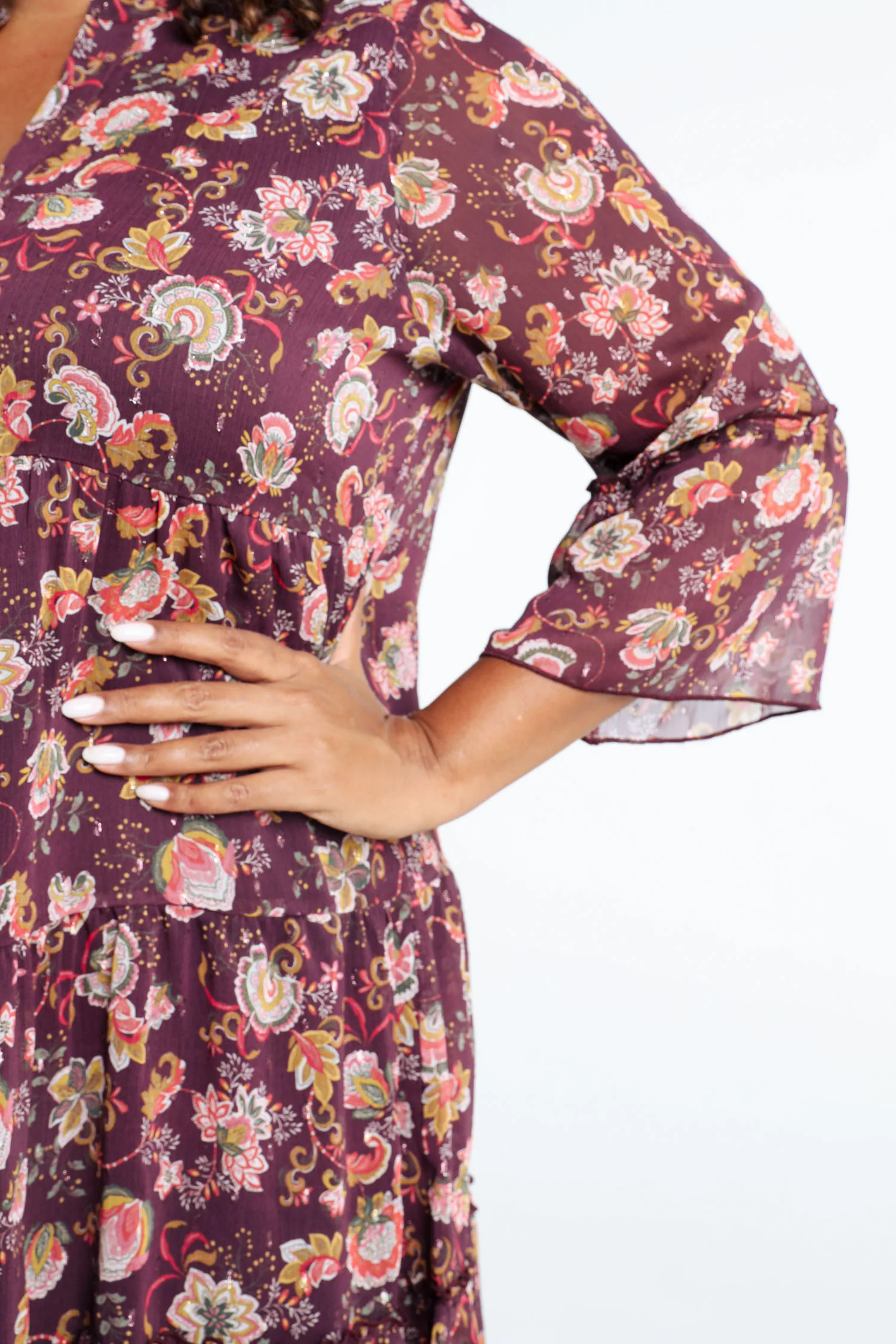 Jurk met bloemenprint en ruches - Image 3