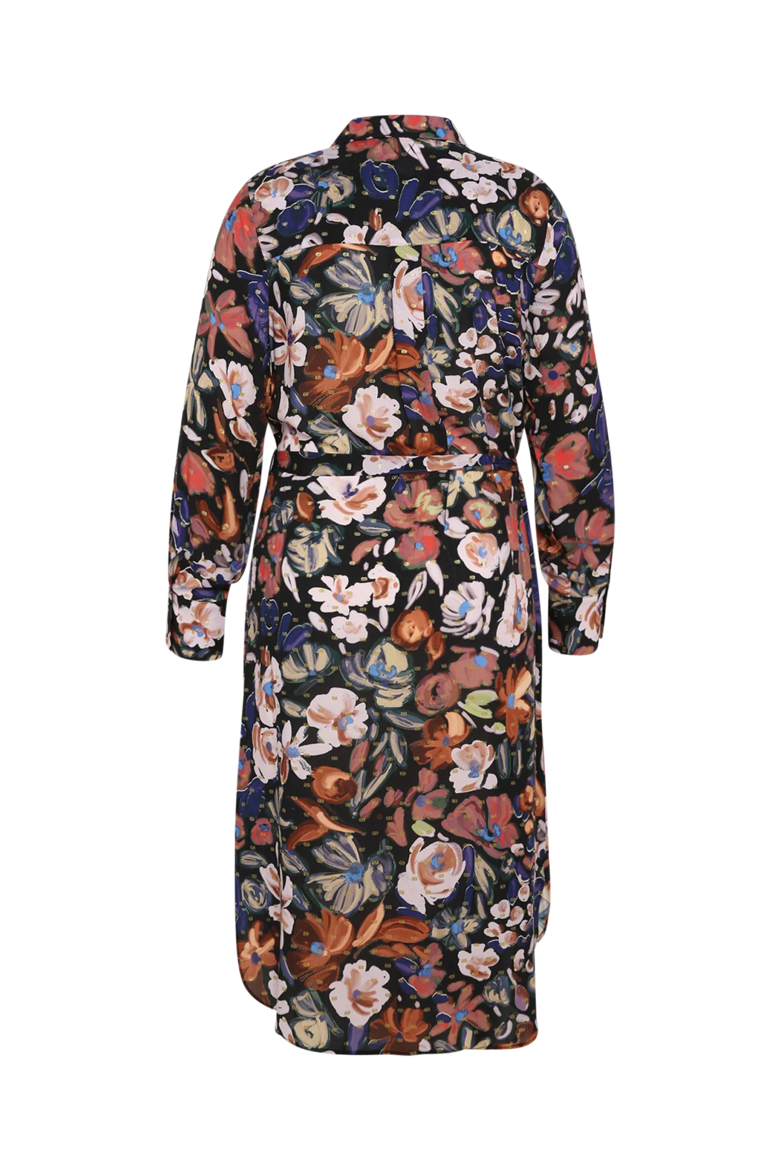 Halflange hemdjurk met bloemenmotief en lurex - Image 11