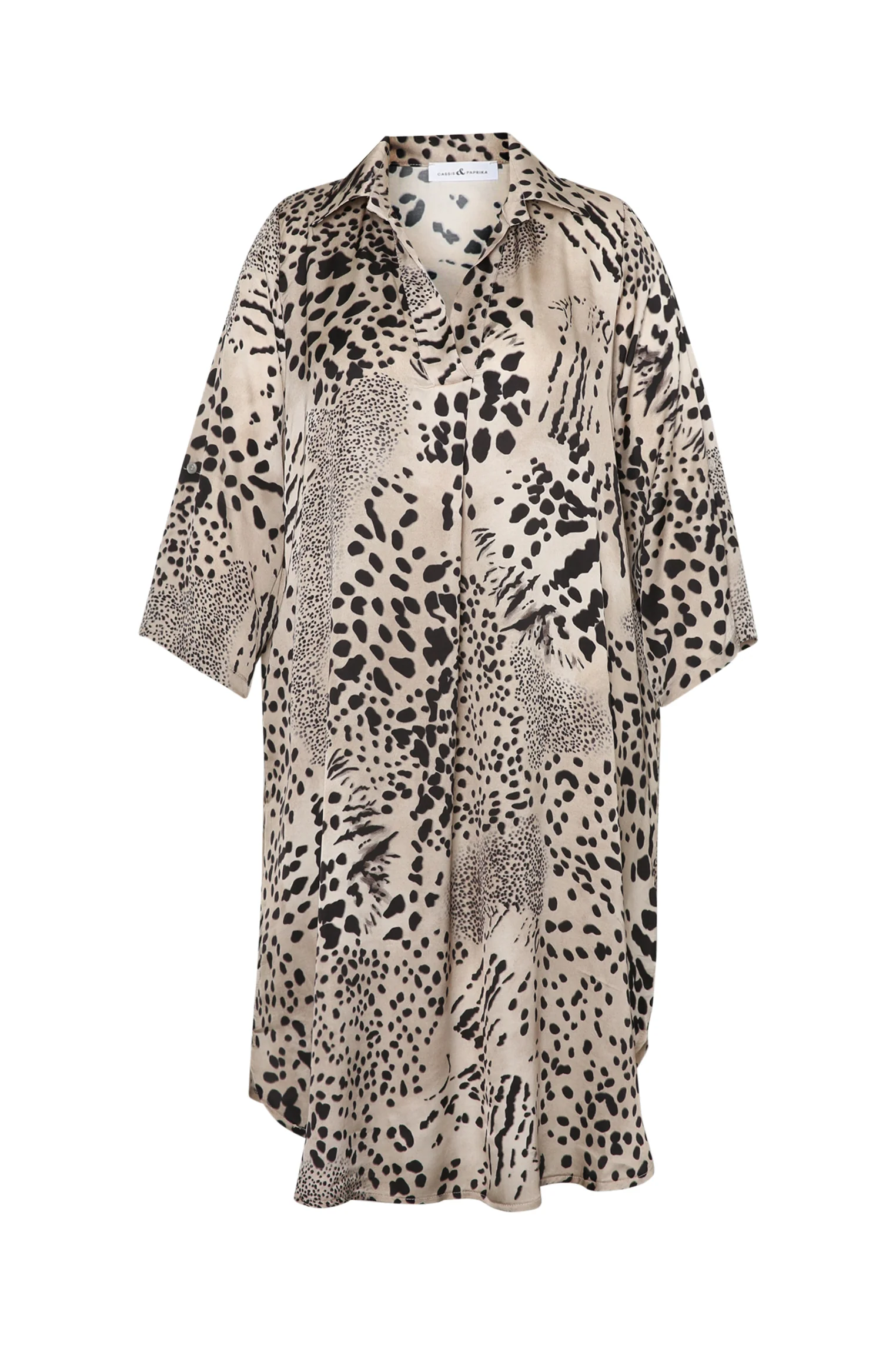 Blousejurk van viscose met satijneffect en dierenprint - Image 7