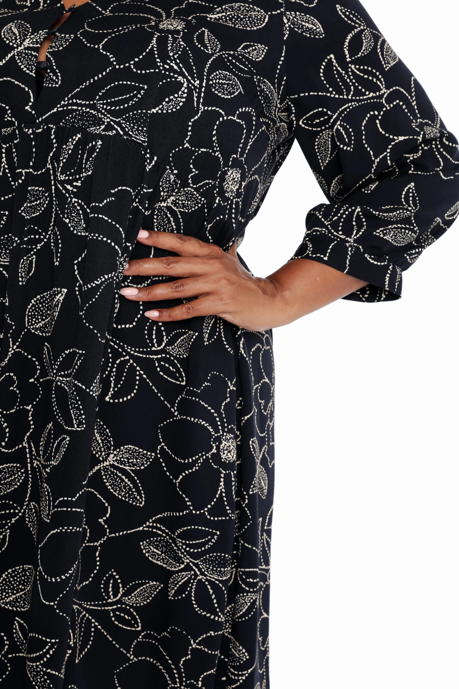 Korte jurk van bedrukt viscose met bloemenprint - Image 6