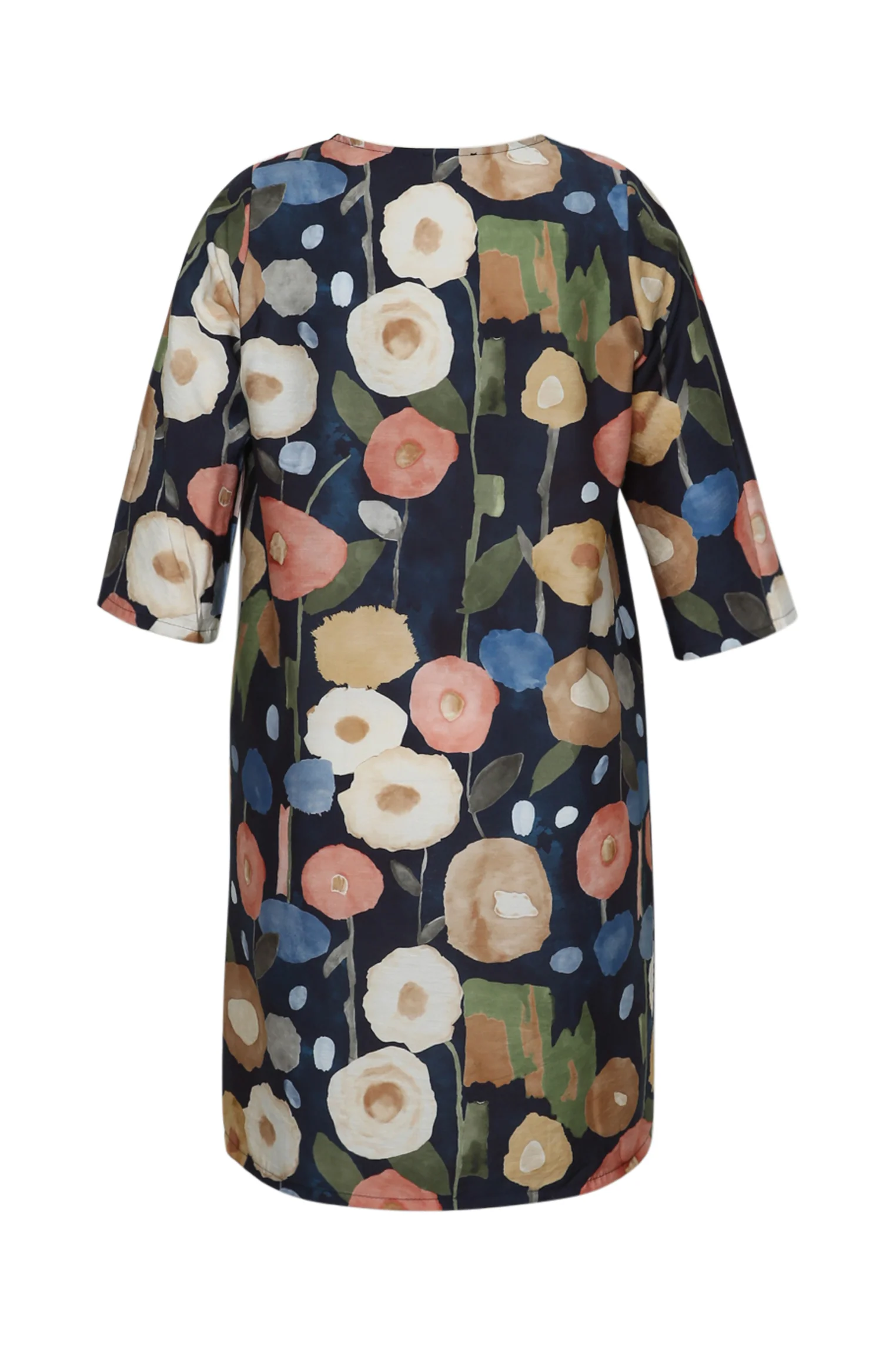 Korte jurk van viscose met print van ronde bloemen - Image 9