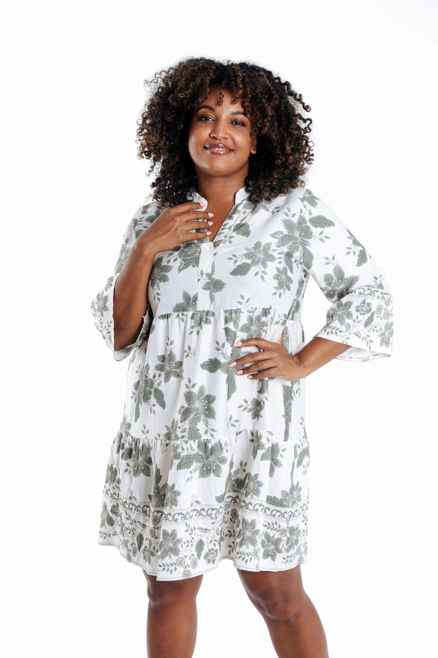Korte jurk van viscose met bloemenprint - Image 12