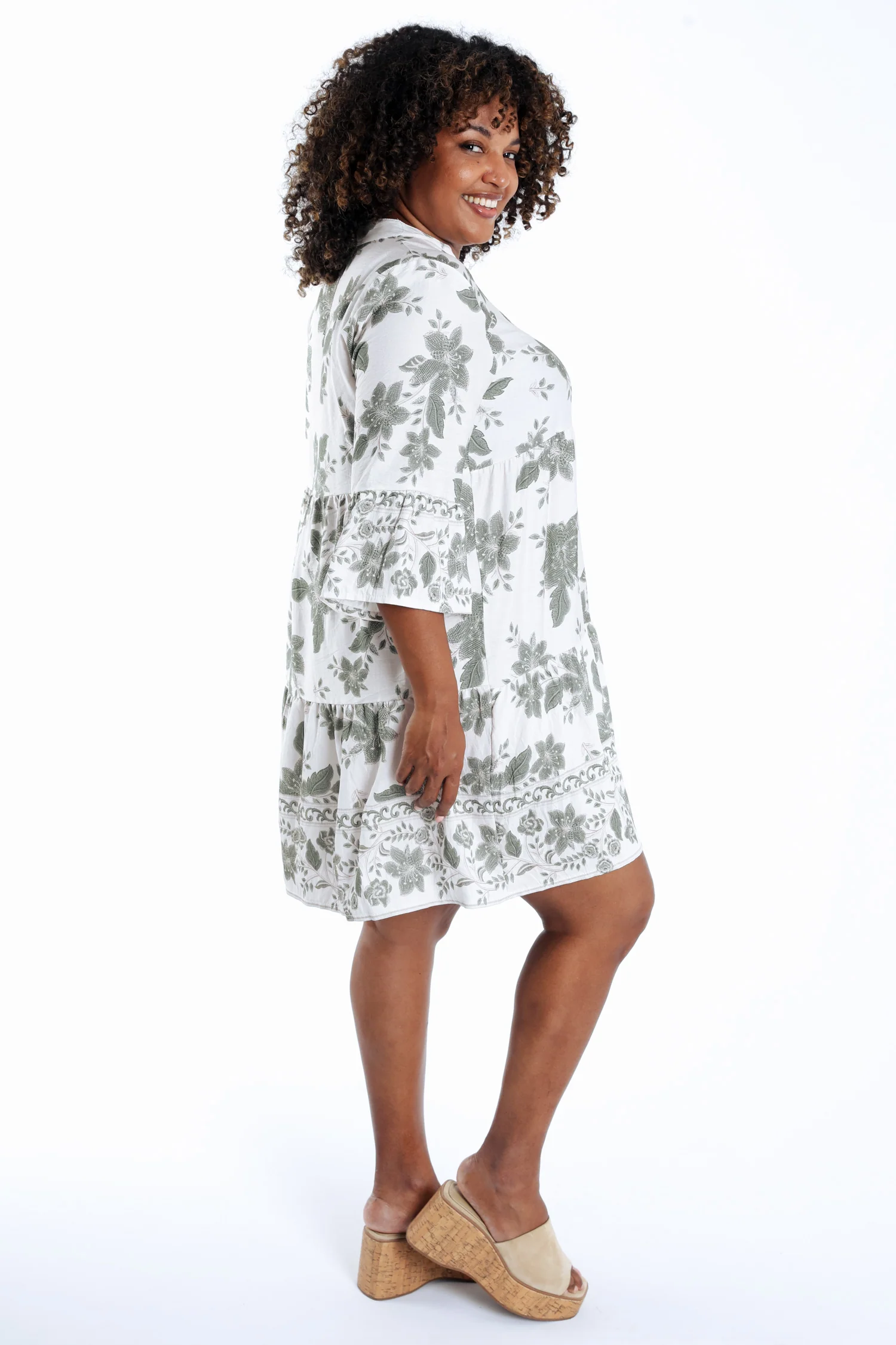Korte jurk van viscose met bloemenprint - Image 13