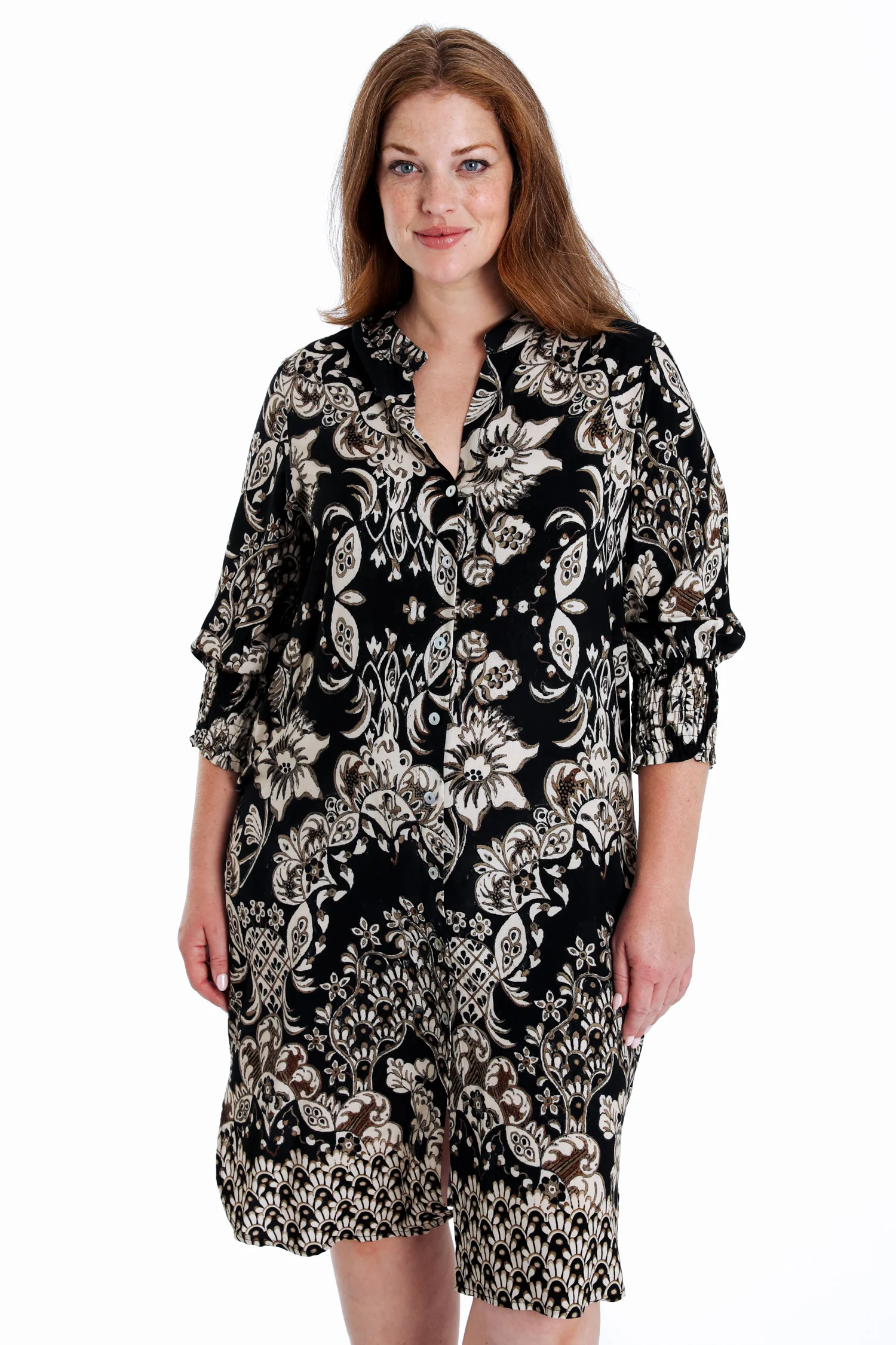 Korte jurk van viscose met bloemenprint