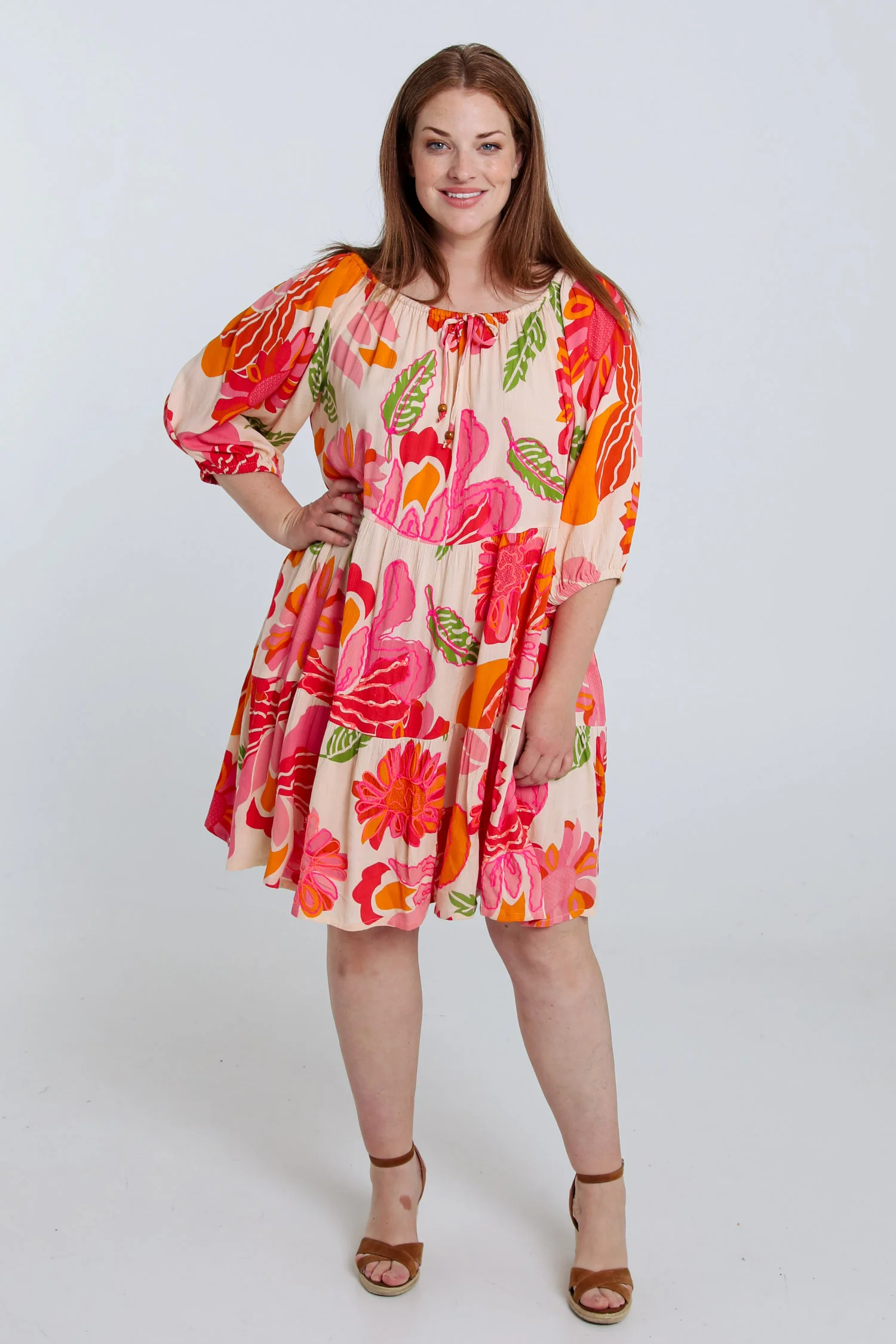 Korte jurk van viscose met bloemenprint - Image 9