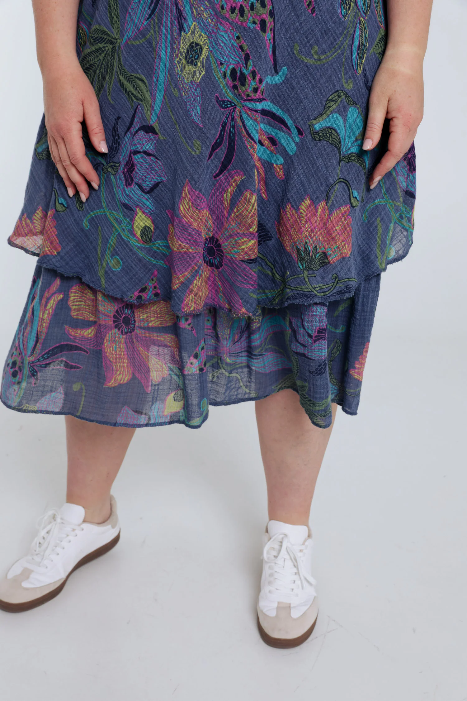 Katoenen mousseline jurk met bloemenprint - Image 15