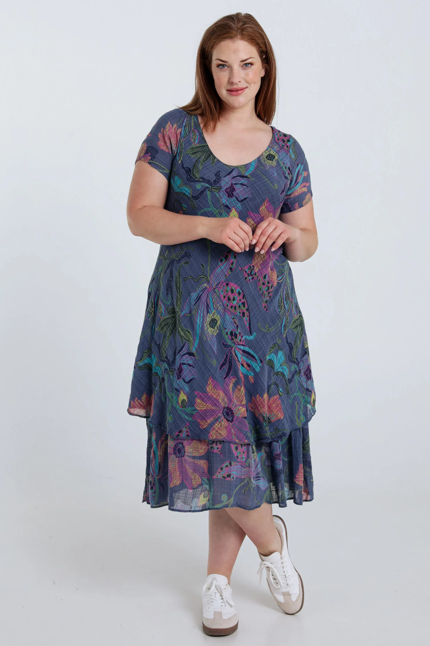 Katoenen mousseline jurk met bloemenprint - Image 18