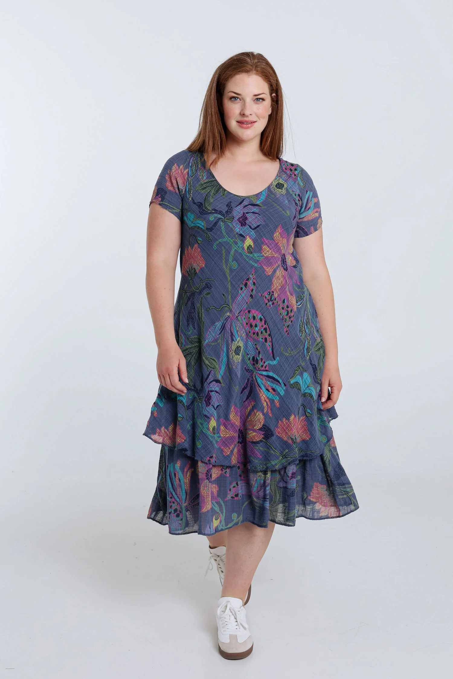 Katoenen mousseline jurk met bloemenprint - Image 20