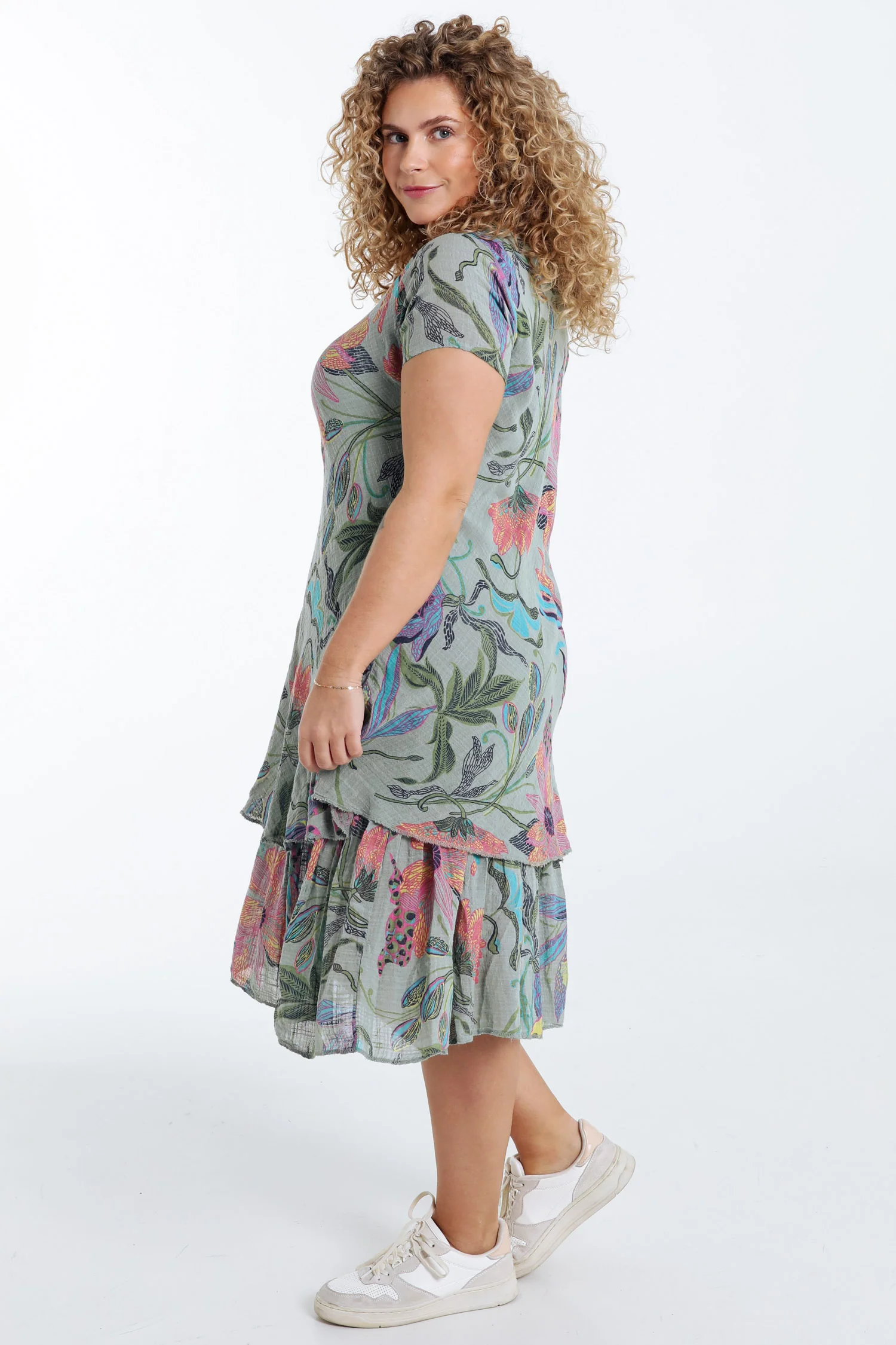 Katoenen mousseline jurk met bloemenprint - Image 30