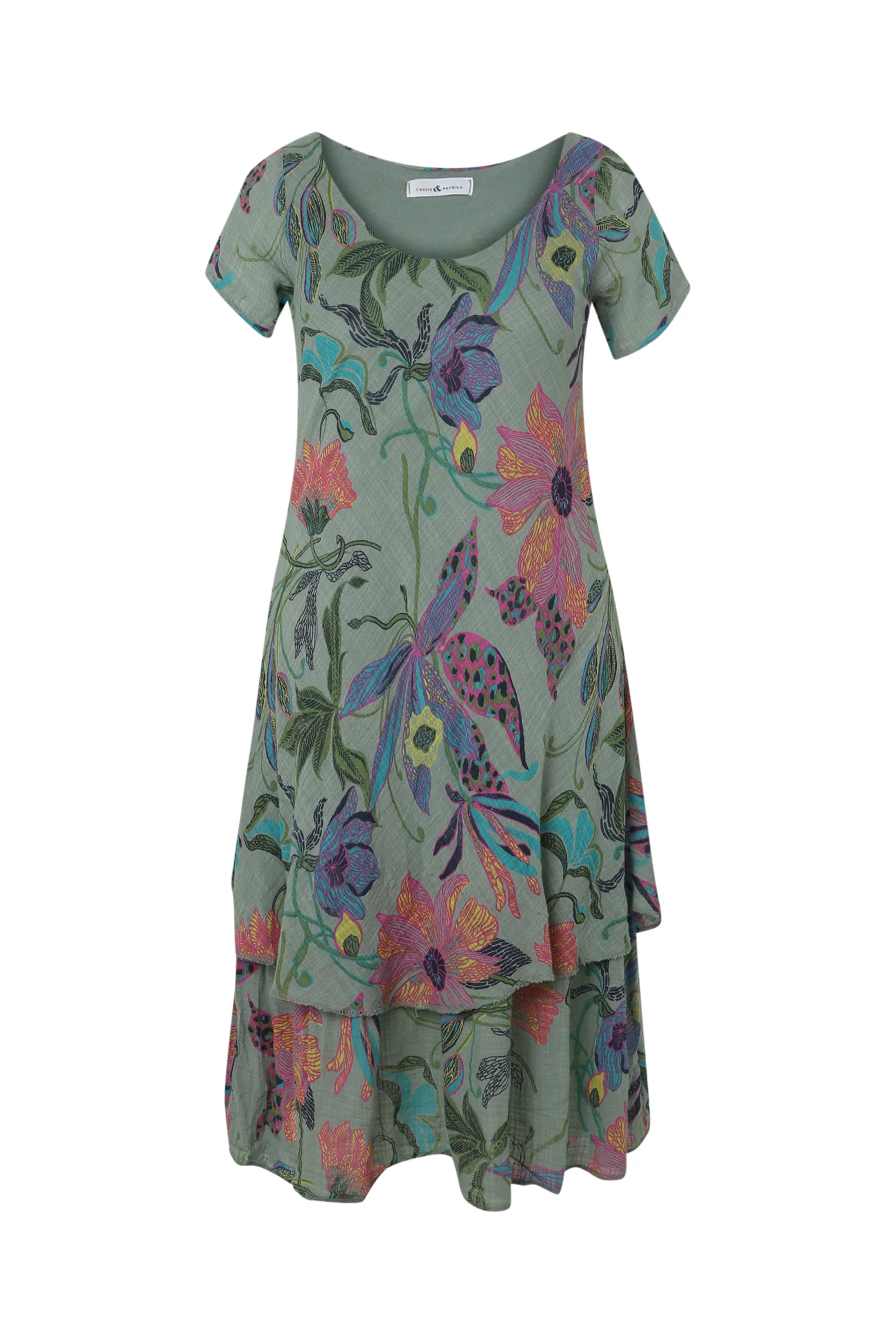 Katoenen mousseline jurk met bloemenprint - Image 32