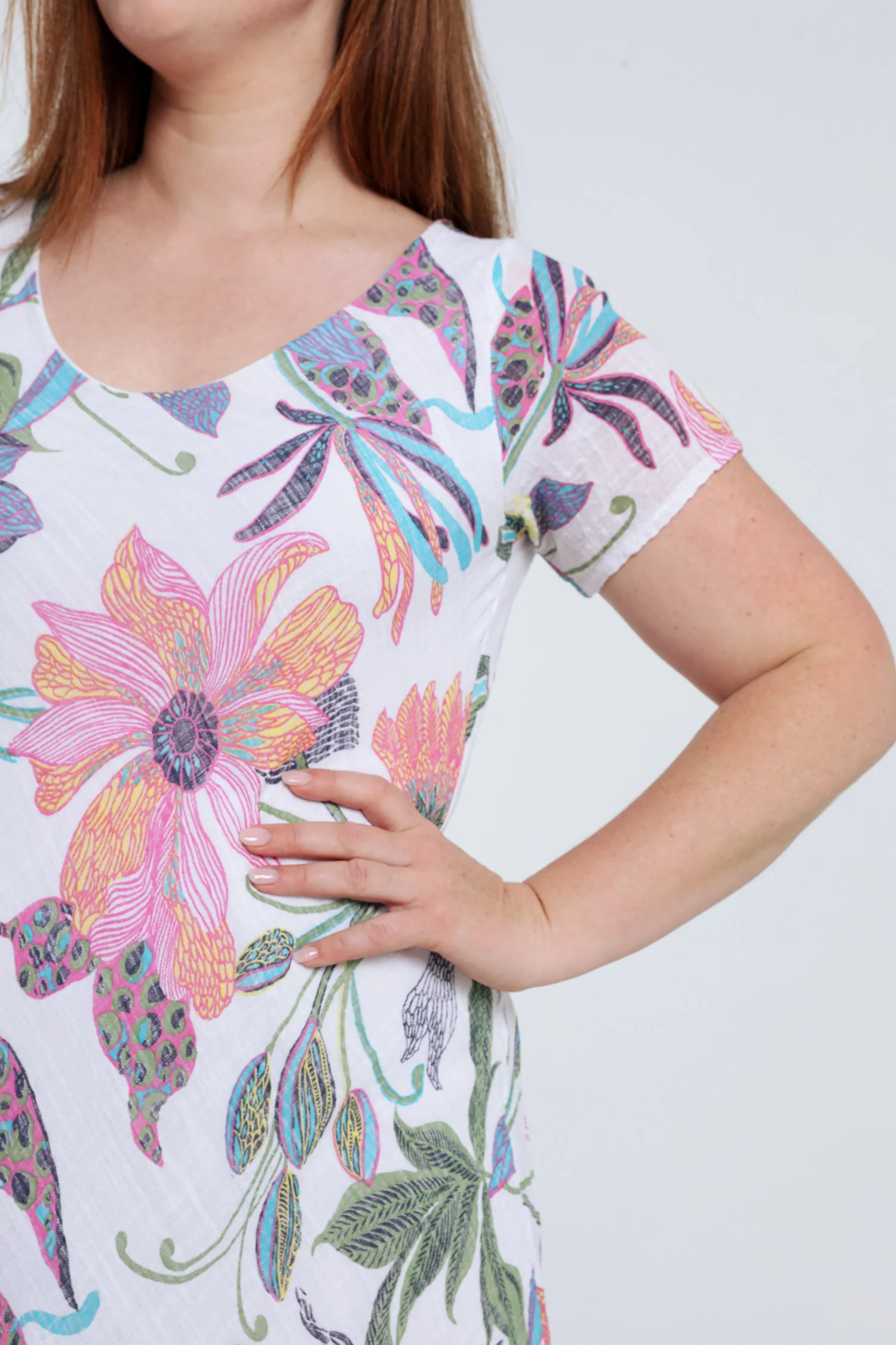 Katoenen mousseline jurk met bloemenprint - Image 4