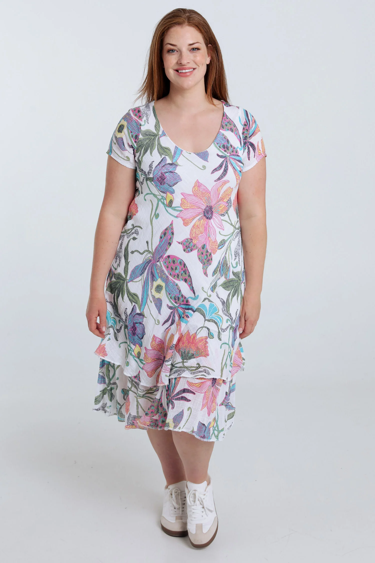 Katoenen mousseline jurk met bloemenprint - Image 7