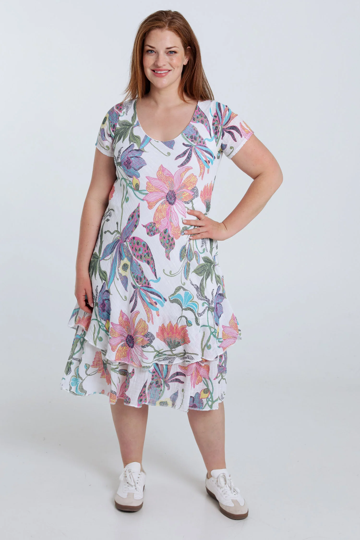 Katoenen mousseline jurk met bloemenprint - Image 8